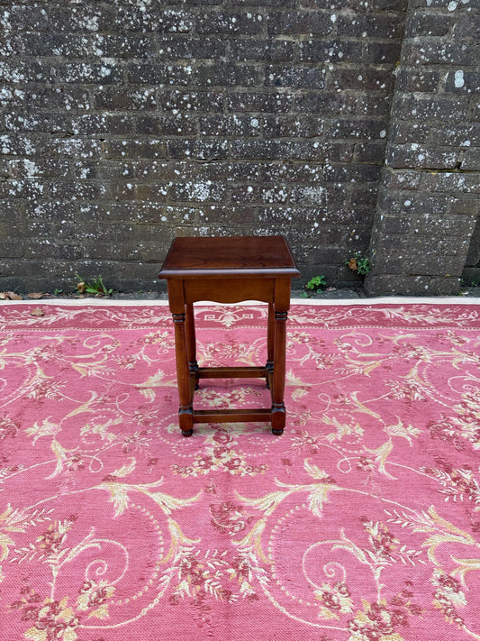 Small wooden vintage table or plant stand or lamp table, vintage side table