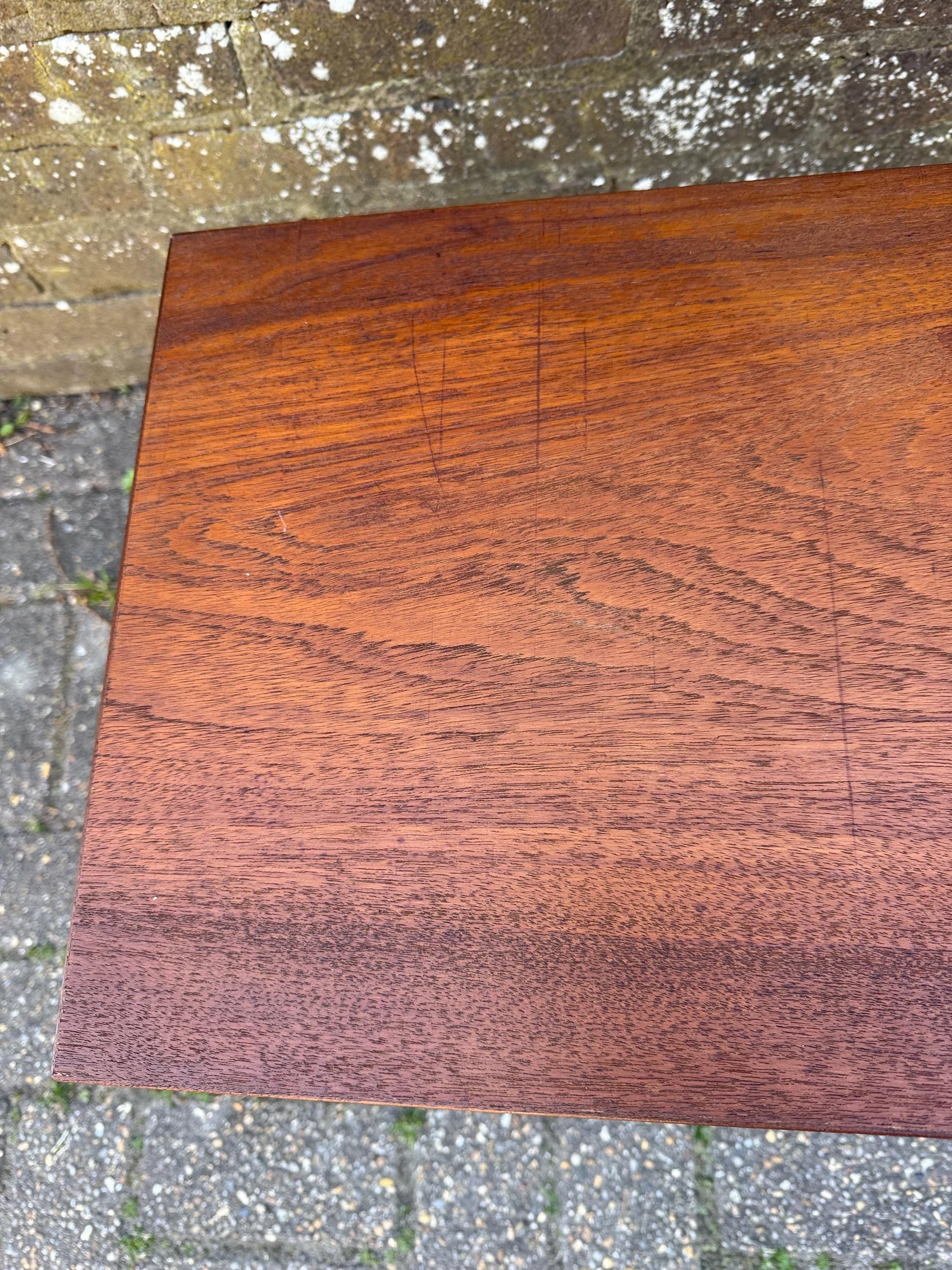 Retro 1970s small wooden table wide; plant table, plant stand, side table, vintage table 48cm x height 41cm x depth 34cm