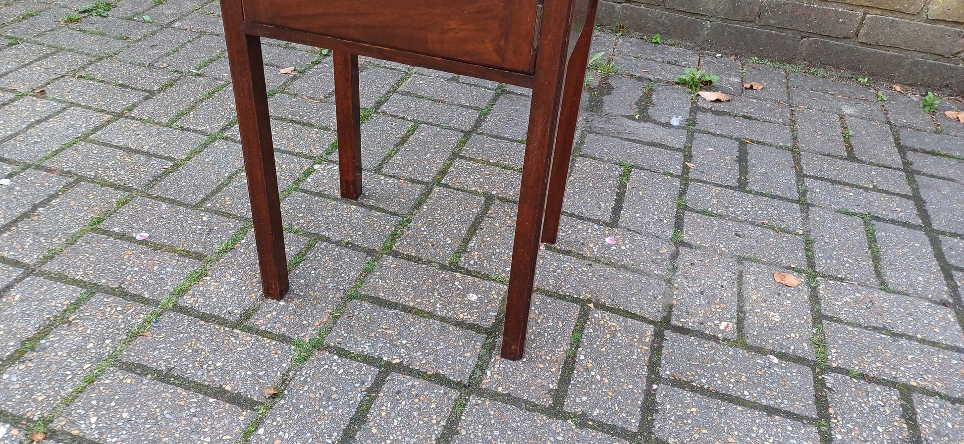 Antique Edwardian Mahogany Bedside Cabinet Gallery Top Vintage Storage Side Table