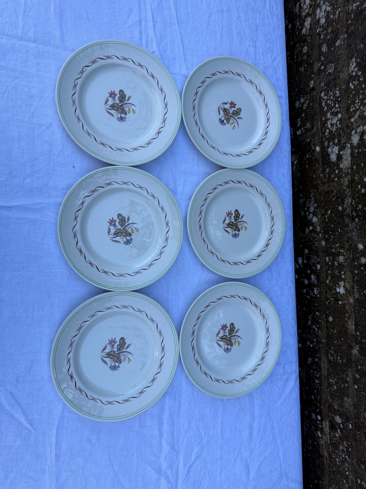 1950s Royal Doulton Woodland dinner service - 26 pieces - mid century floral tableware, English china dinner service, D 6338