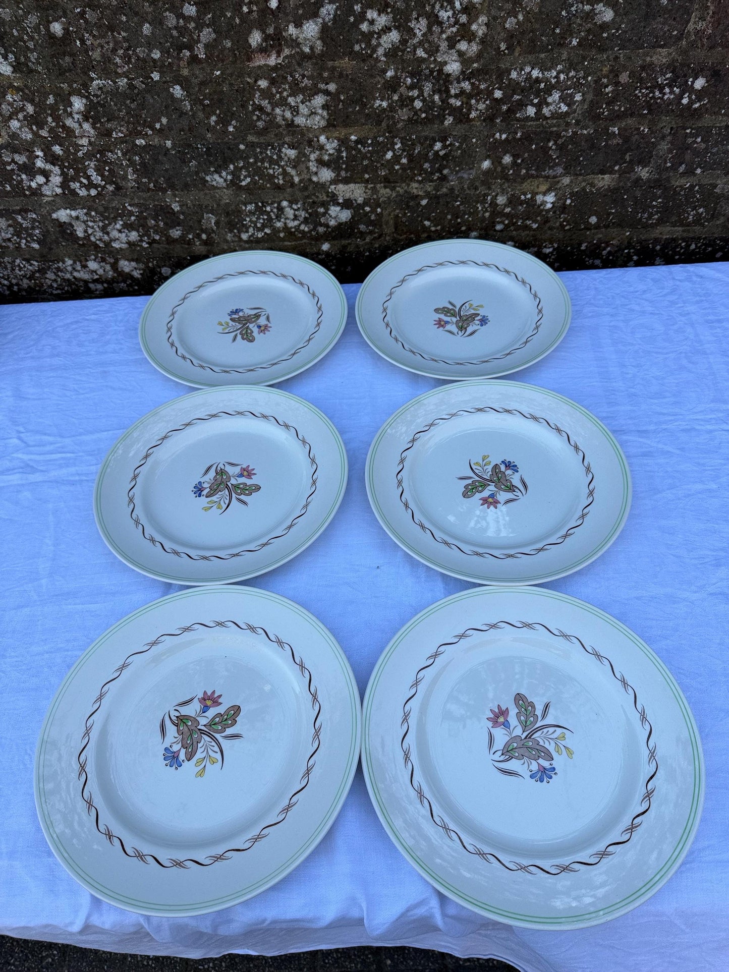 1950s Royal Doulton Woodland dinner service - 26 pieces - mid century floral tableware, English china dinner service, D 6338