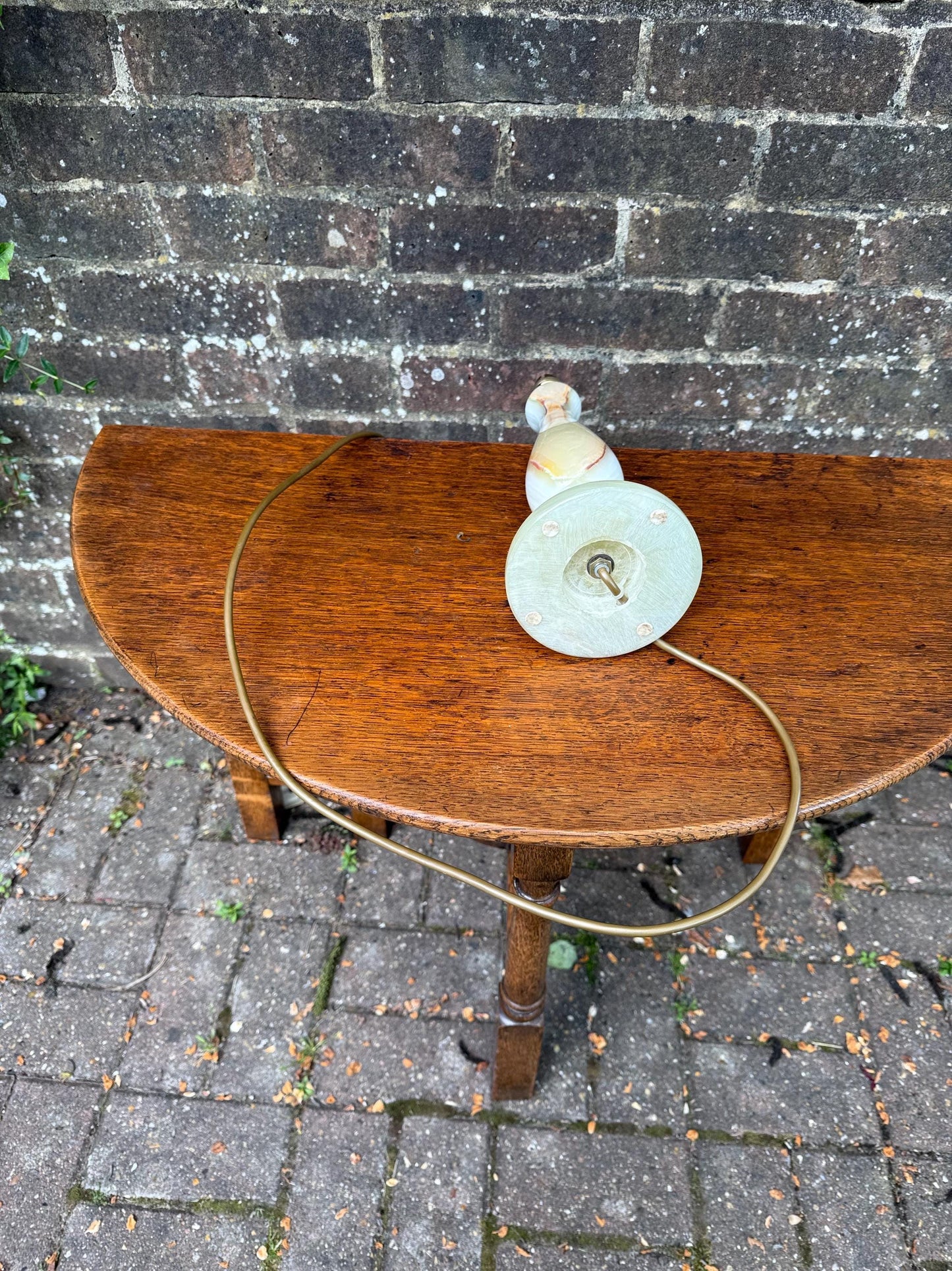 Vintage Cream, Green and Honey coloured Onyx Lamp Base; Art Deco Style Lamp. Retro lighting, Tall Retro Onyx Lamp. PAT tested. working