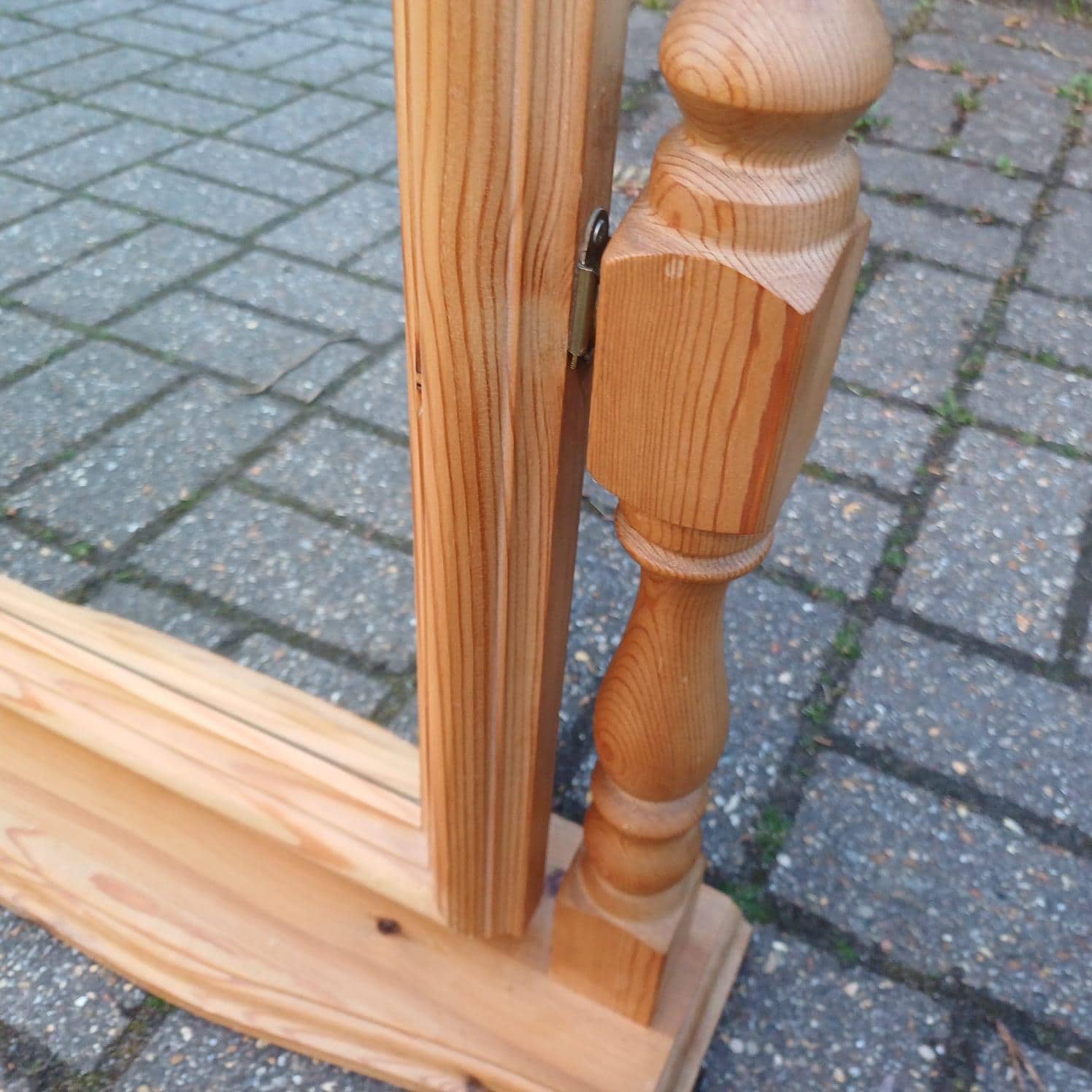 Large vintage pine swing mirror, dressing table mirror, large table mirror, vintage vanity mirror - 63cm tall, 53cm wide