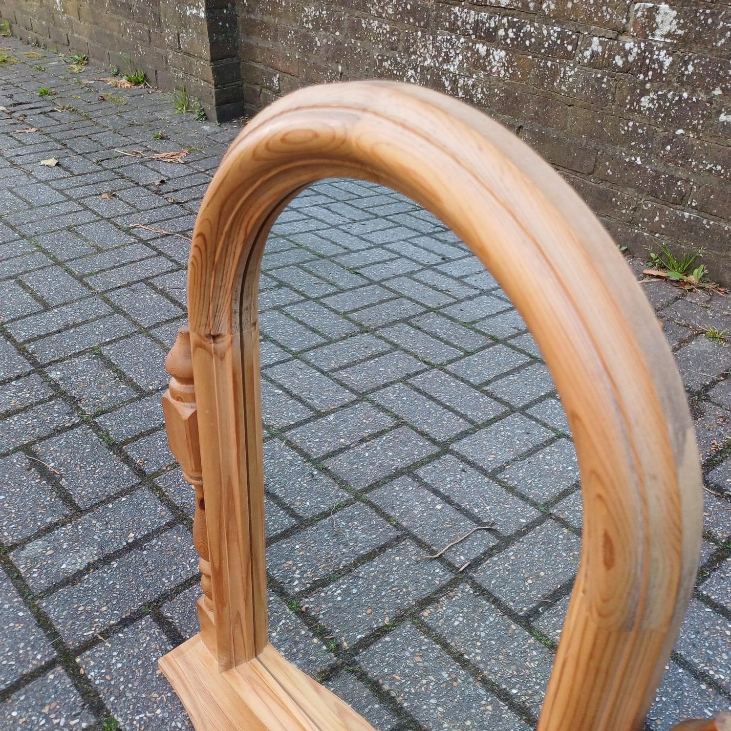 Large vintage pine swing mirror, dressing table mirror, large table mirror, vintage vanity mirror - 63cm tall, 53cm wide