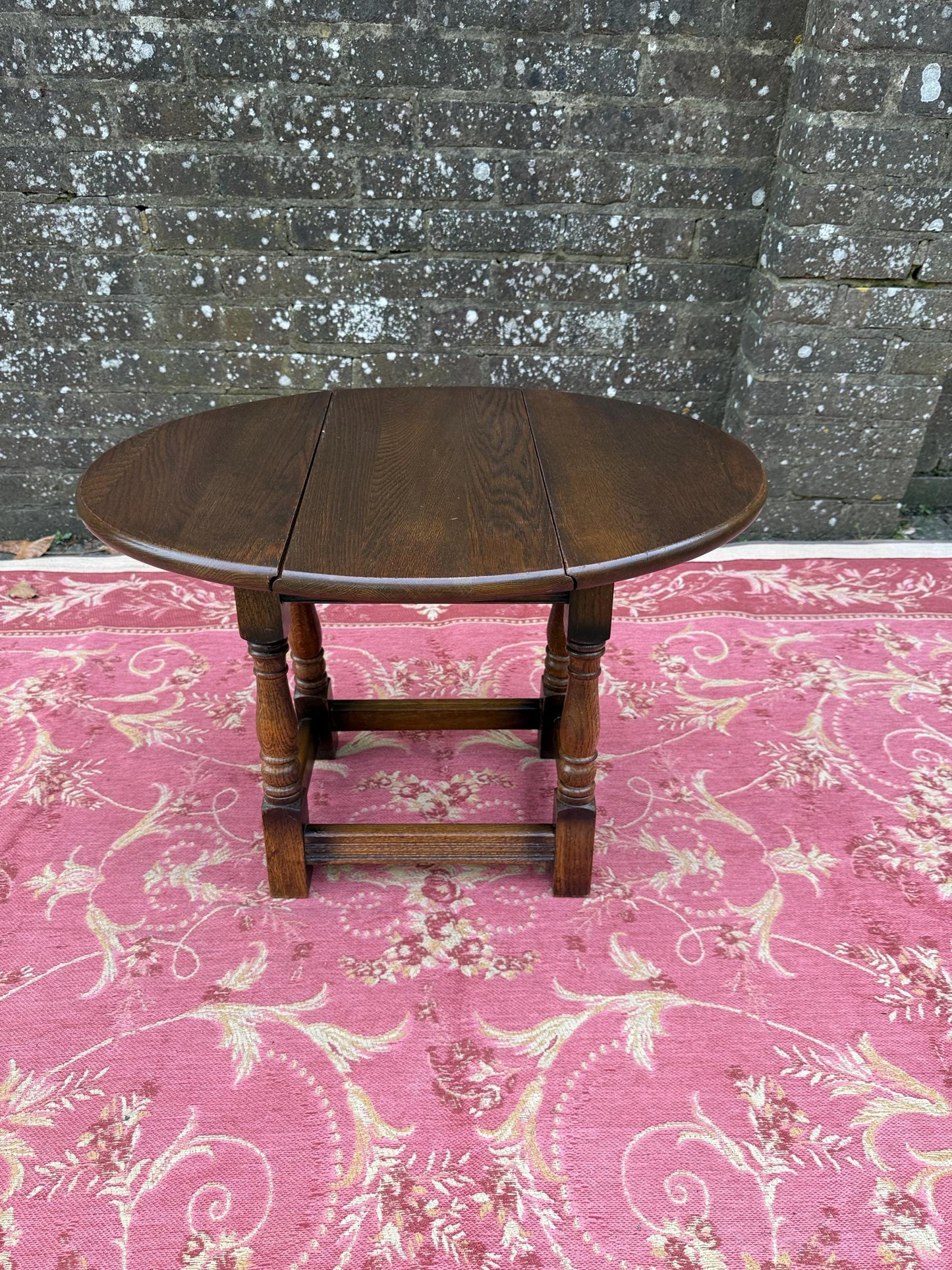 Vintage solid oak swivel folding occasional table - delightful mid century, 1950s folding table