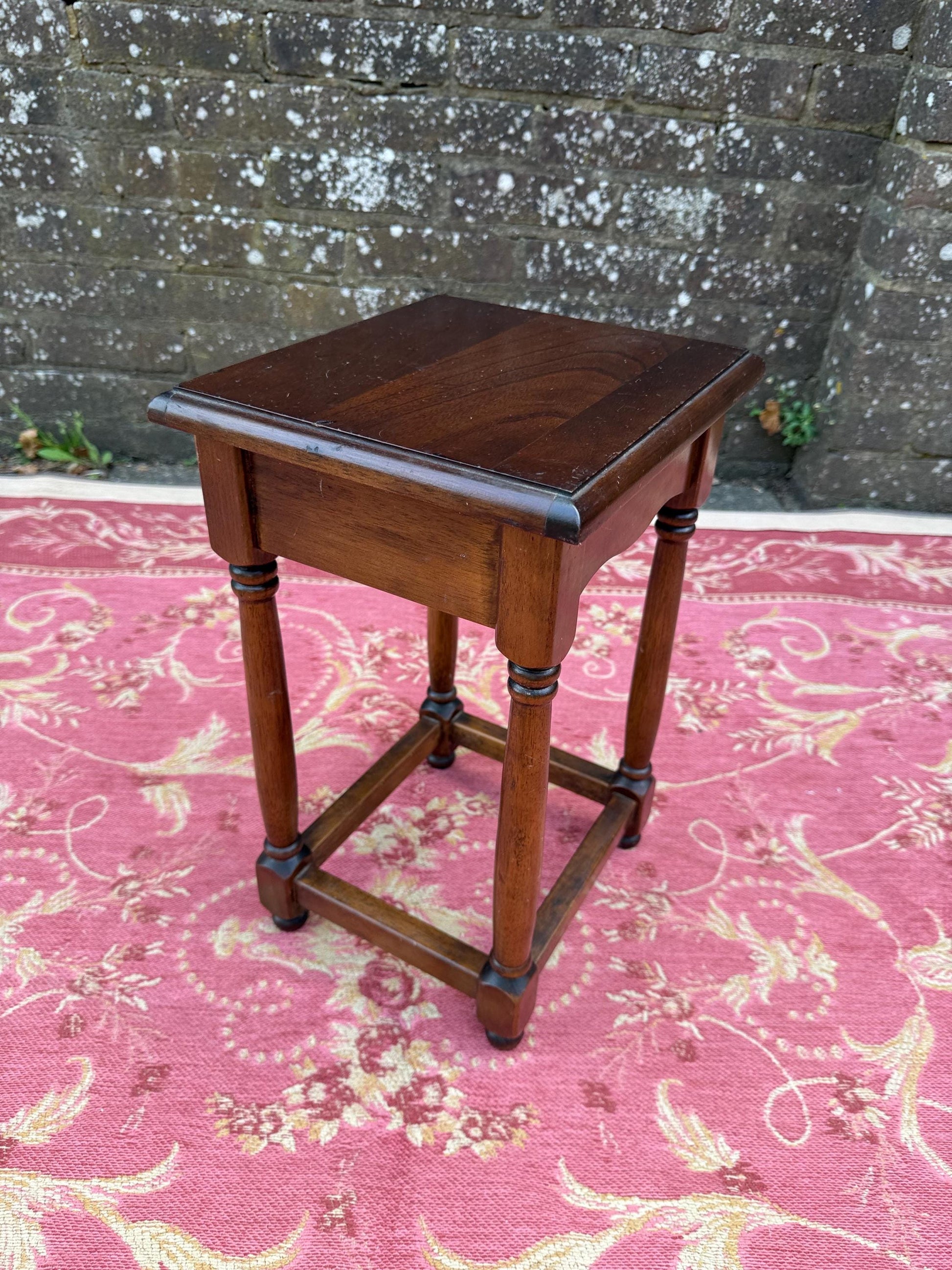 Small wooden vintage table or plant stand or lamp table, vintage side table