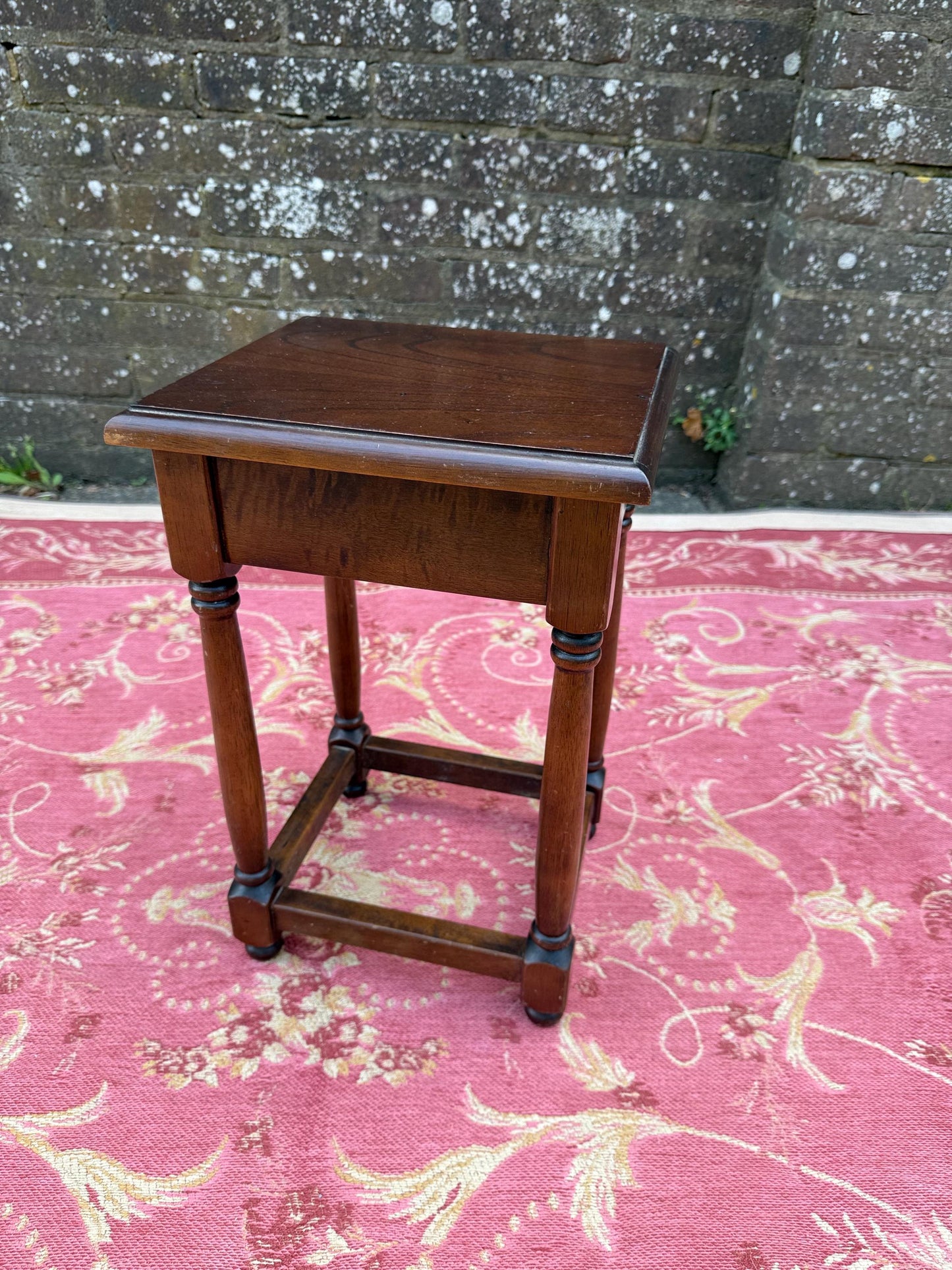 Small wooden vintage table or plant stand or lamp table, vintage side table