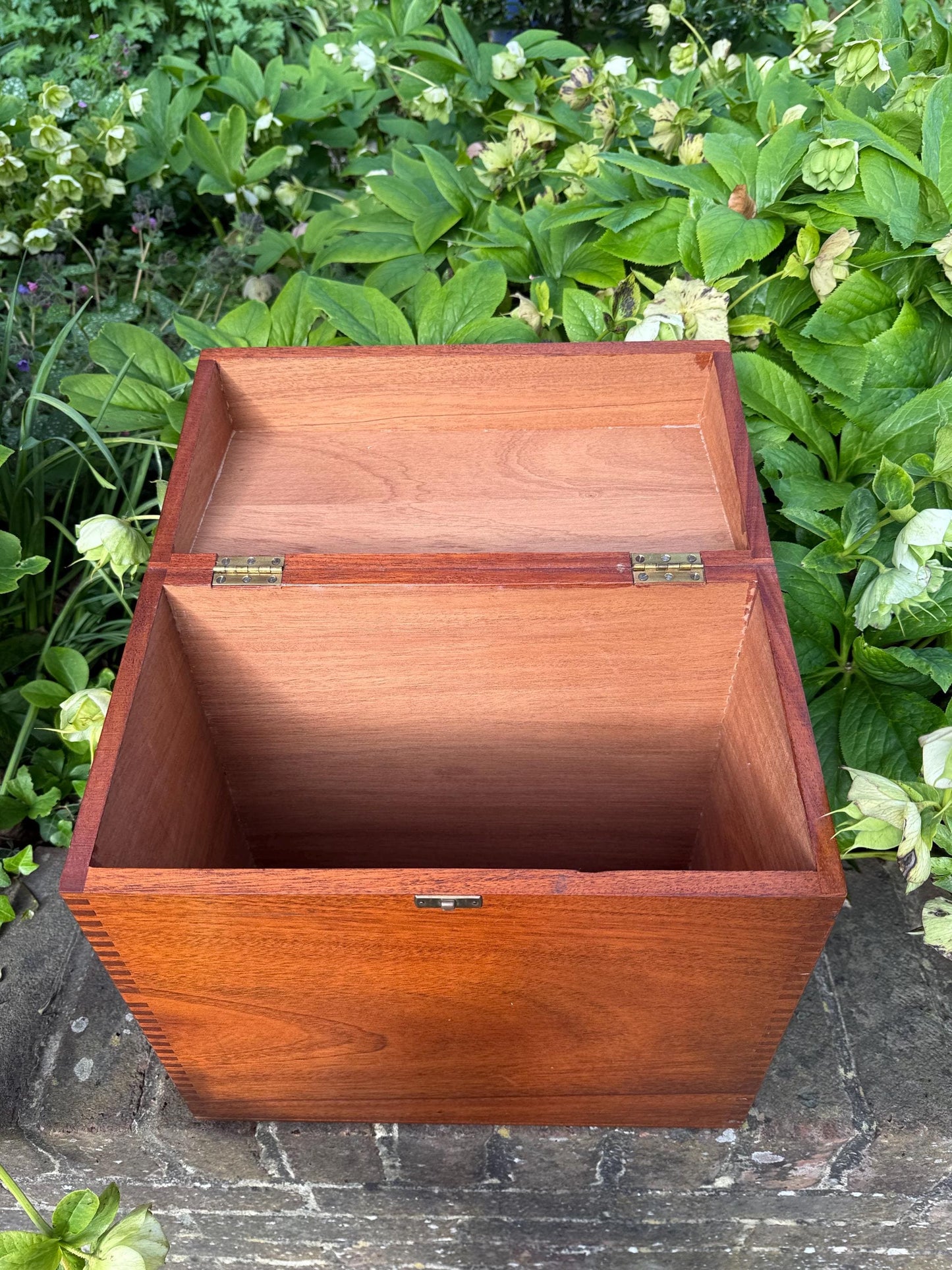 Vintage wooden storage box - perfect for Vinyl, LPs, Records, 12 inch storage, storage case, wooden box 35 x 33 x 18