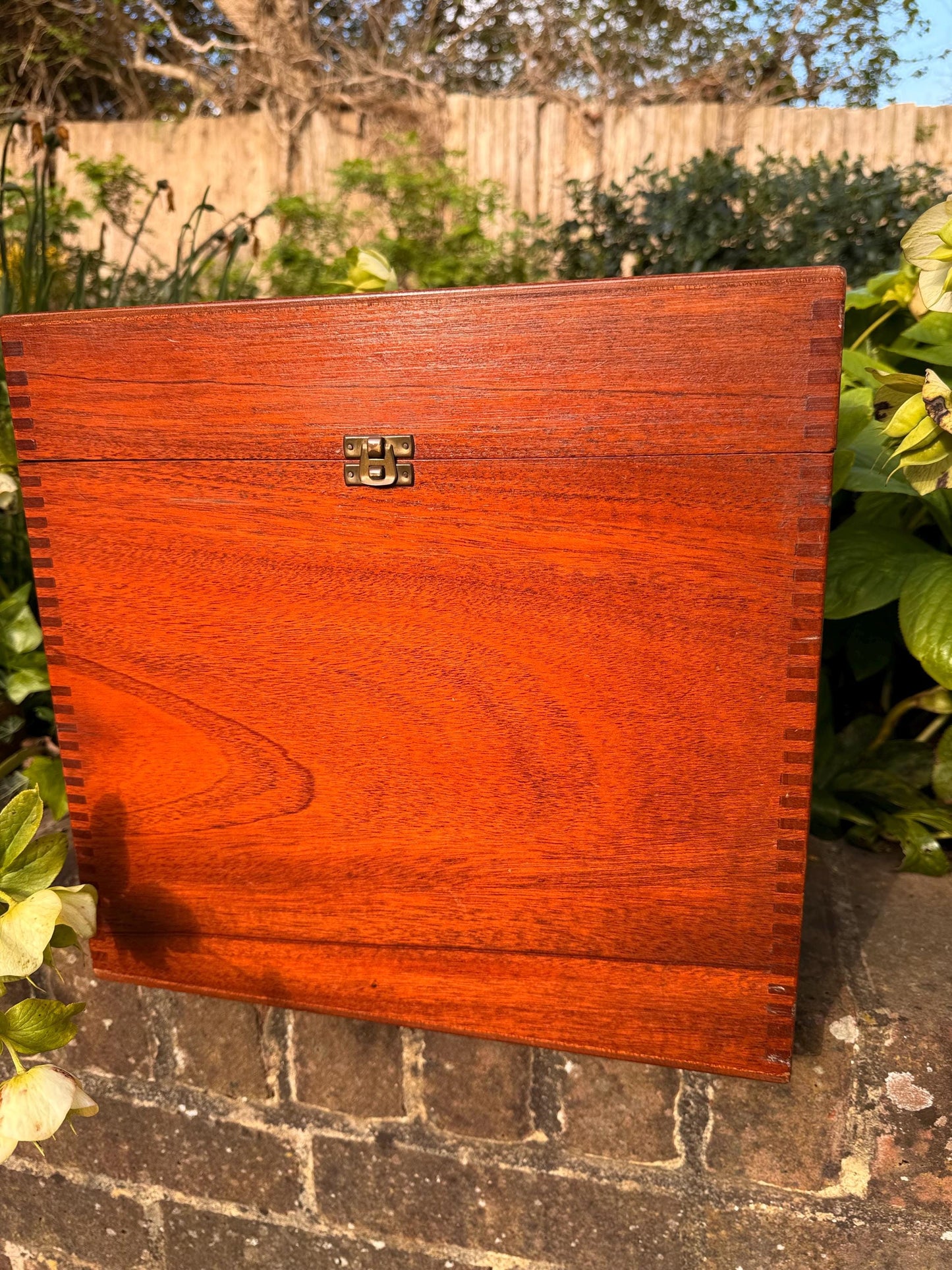 Vintage wooden storage box - perfect for Vinyl, LPs, Records, 12 inch storage, storage case, wooden box 35 x 33 x 18