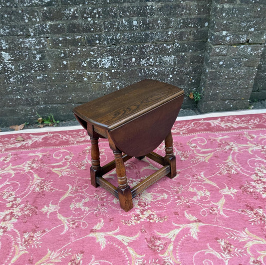 Vintage solid oak swivel folding occasional table - delightful mid century, 1950s folding table