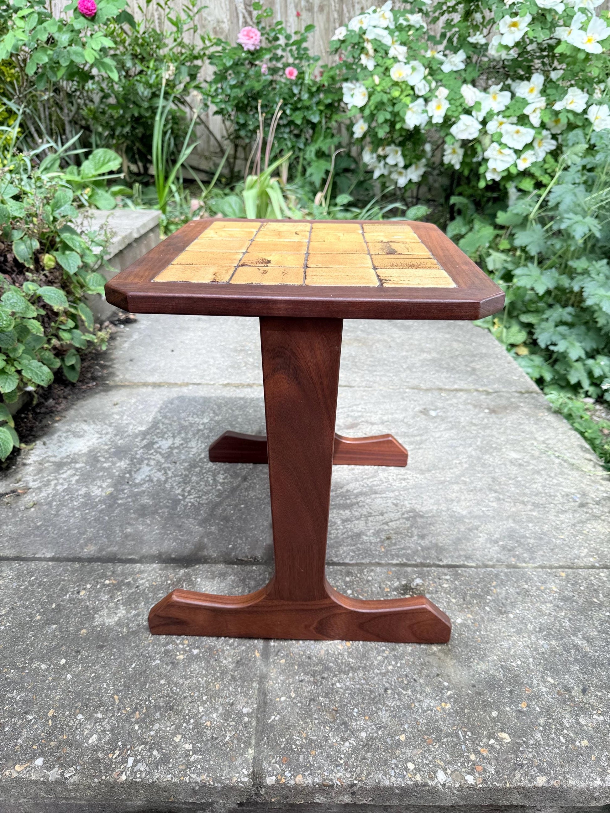 Mid Century Retro vintage G Plan occasional table with perfect tiled top, vintage side table, lamp table - medium small size