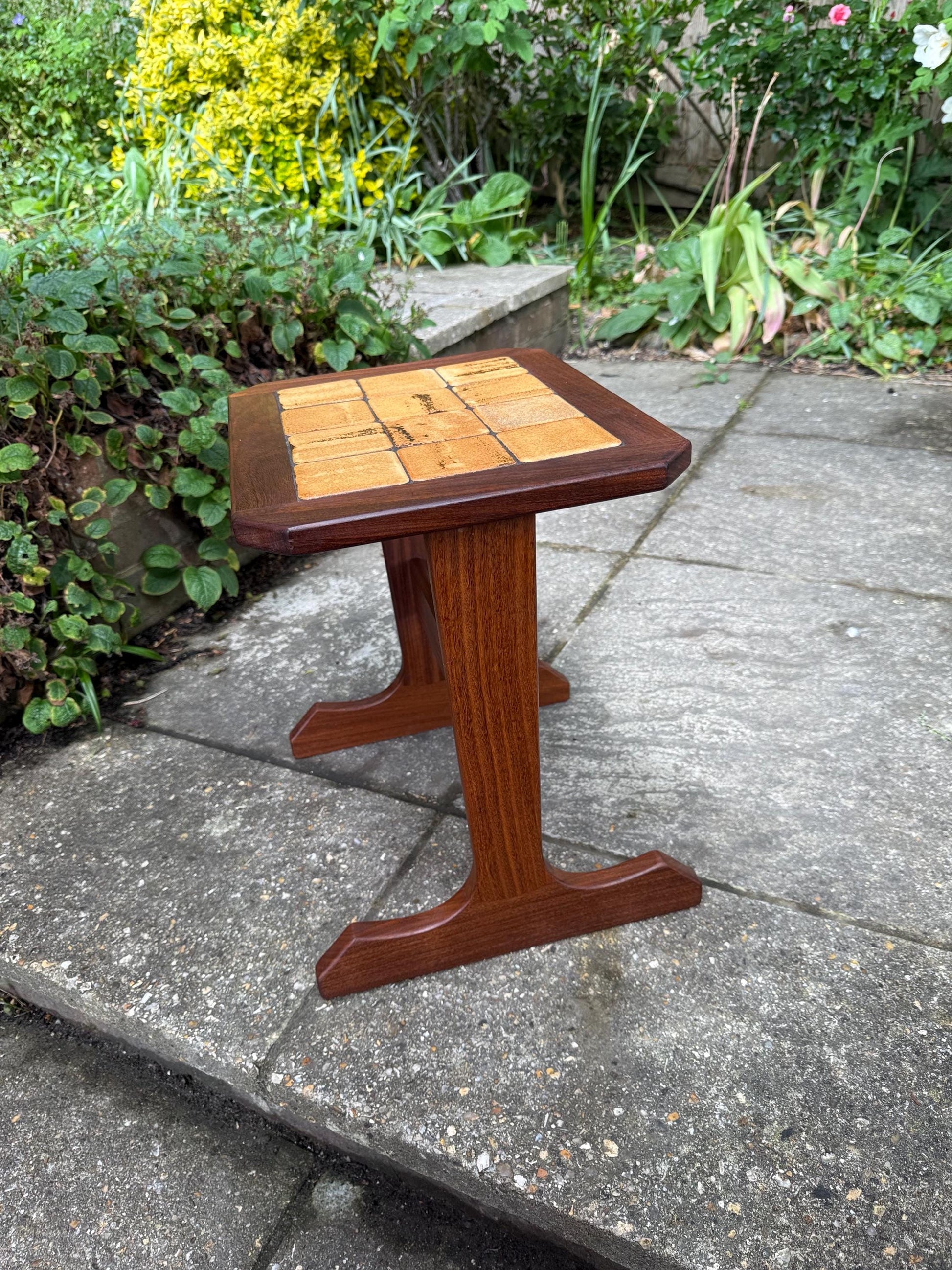 Authentic Small Retro vintage G Plan occasional table with perfect tiled top, vintage side table, lamp table - small size