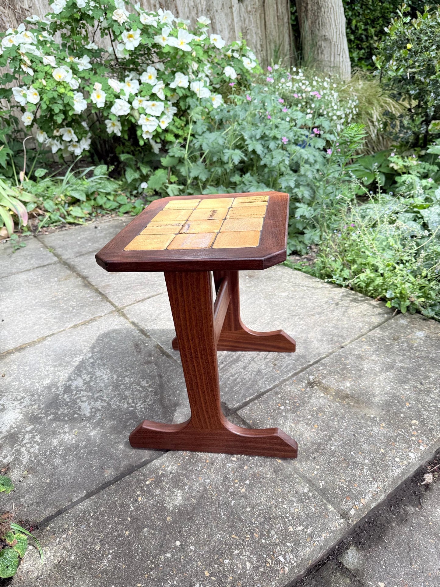 Authentic Small Retro vintage G Plan occasional table with perfect tiled top, vintage side table, lamp table - small size
