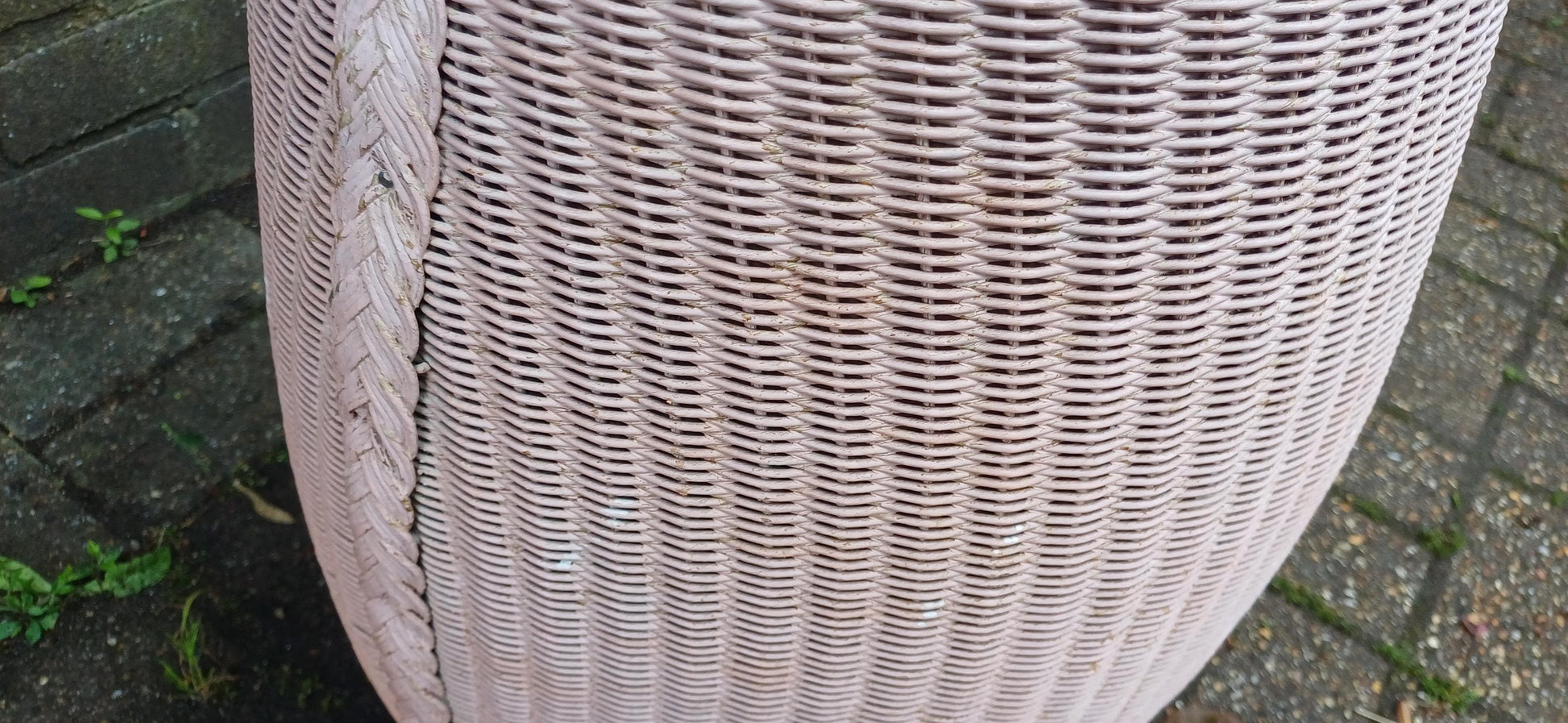 Vintage Pink Lloyd Loom Linen Basket by Lusty Retro Laundry Hamper with Formica Lid 1950s Mid Century Storage Shabby Chic Bathroom Decor
