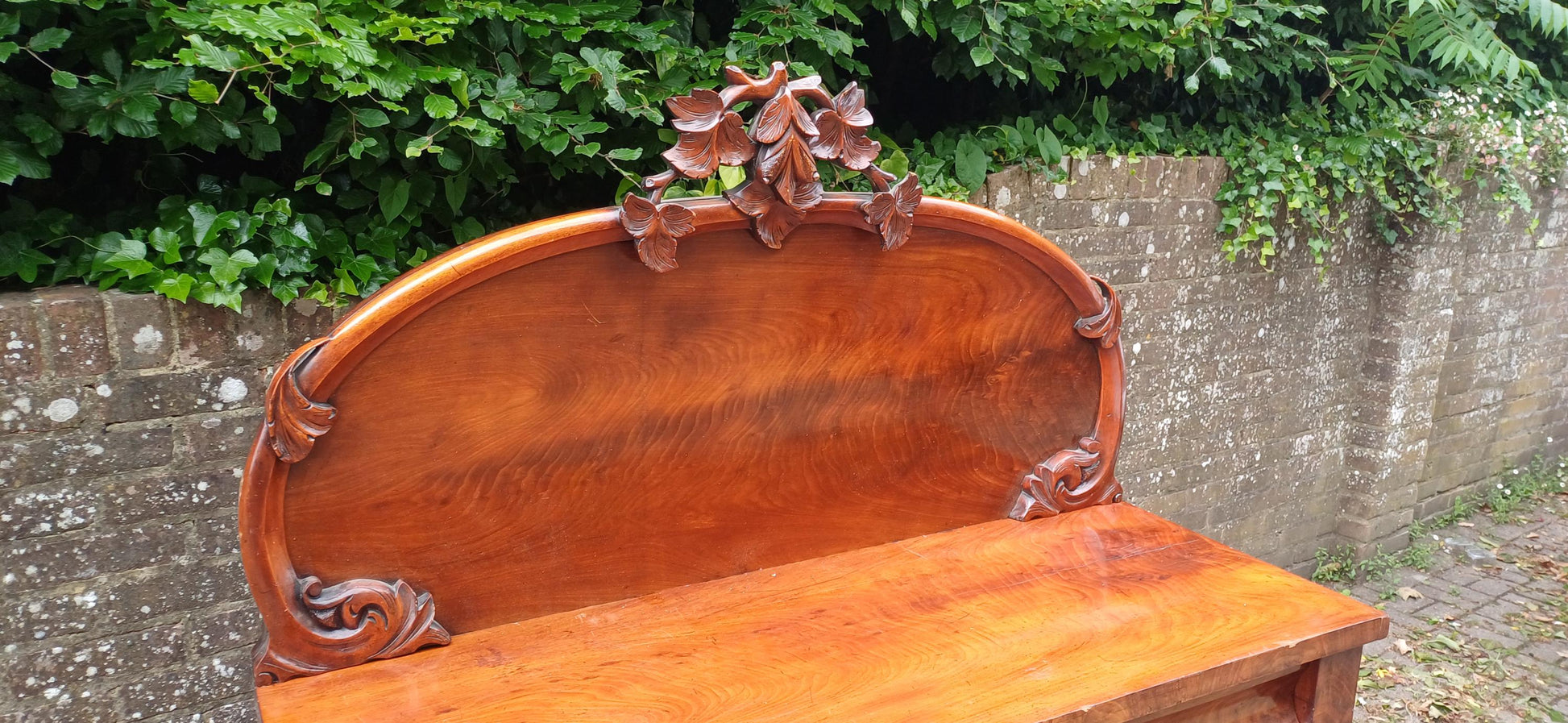Antique Victorian Mahogany Sideboard Buffet Cabinet | Carved Mirror Back | English 19th Century Furniture