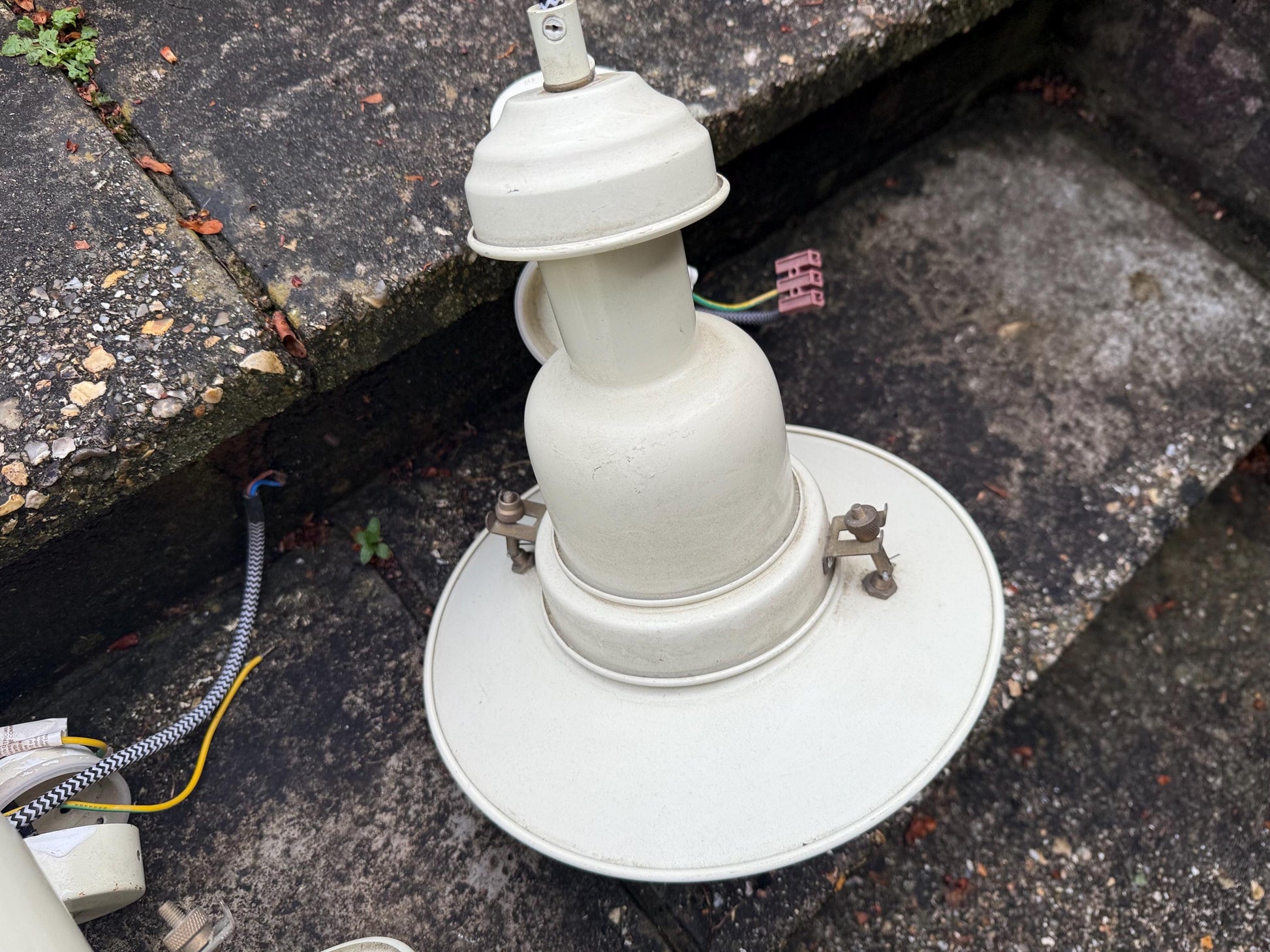 Vintage Industrial Pendant Lights, 3 enamel industrial reproduction lights