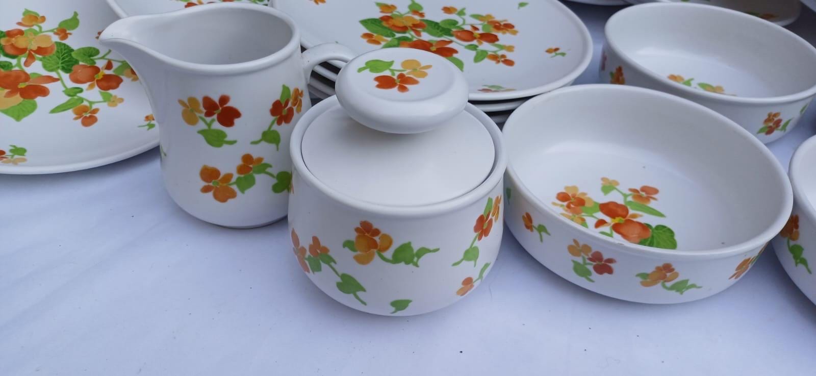 Vintage Noritake Progression “Happy Days” 9069, Vintage Dinnerware Set, 1970s retro dinnerware, floral service - 45 pieces