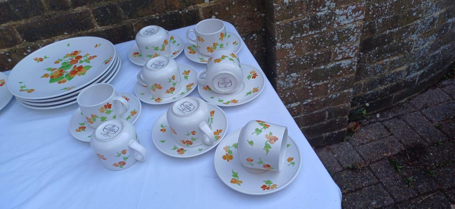 Vintage Noritake Progression “Happy Days” 9069, Vintage Dinnerware Set, 1970s retro dinnerware, floral service - 45 pieces