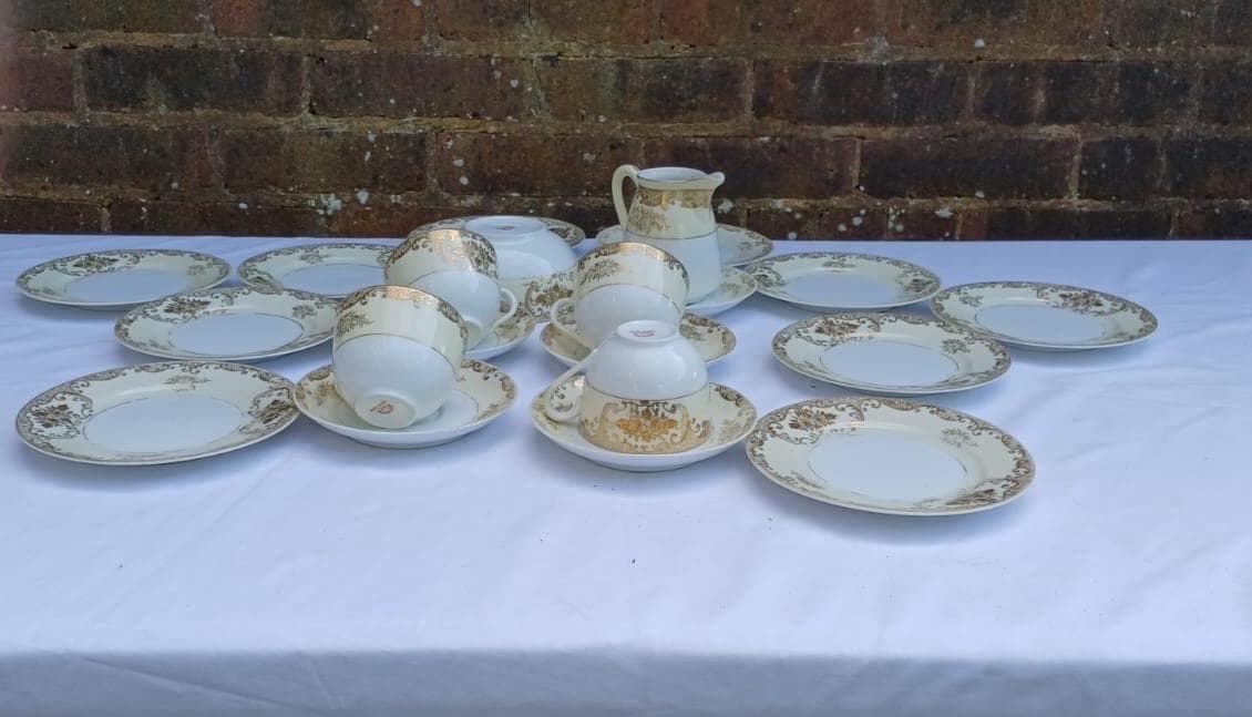 Exquisite Vintage RC Noritake Japanese Tea Set, Hand-Painted Porcelain Tea Set, Royal Crockery Noritake – Circa 1950s