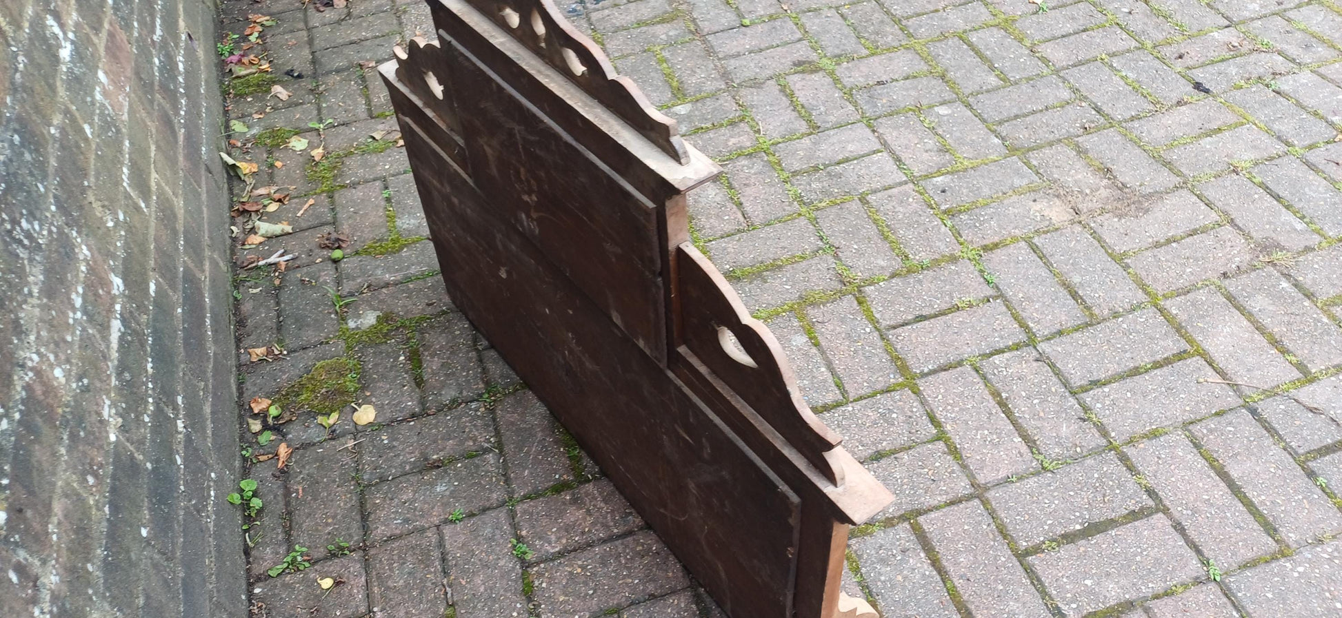 Huge Victorian Washstand Back Original Art Nouveau Majolica Tiles Carved Mirror Overmantel Antique Salvaged Mantelpiece FREE HAND Delivery