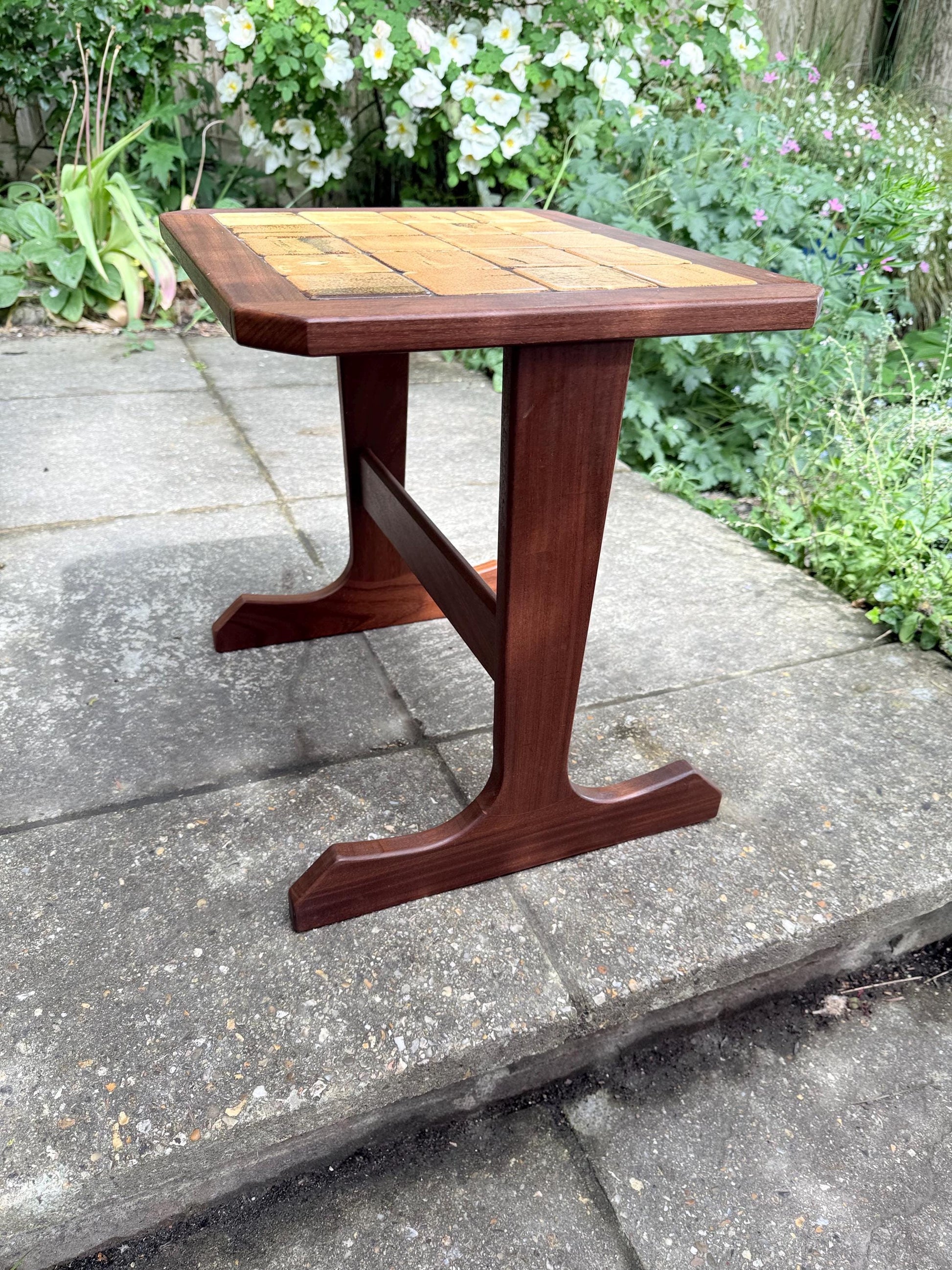 Mid Century Retro vintage G Plan occasional table with perfect tiled top, vintage side table, lamp table - medium small size