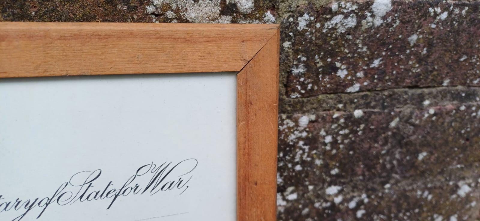 1957 British Army Warrant – George H. Singer Appointment as Territorial Army Officer, Original Military Document, Framed & Embossed