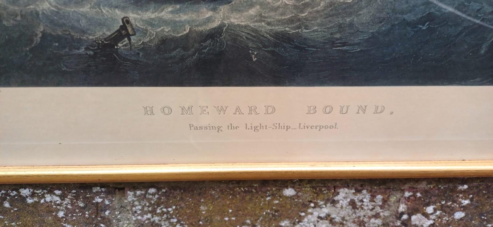 Antique Framed Maritime Art Prints by S. Walters – “Homeward Bound” & “Outward Bound”, Liverpool, Framed Nautical Scenes, Victorian Era