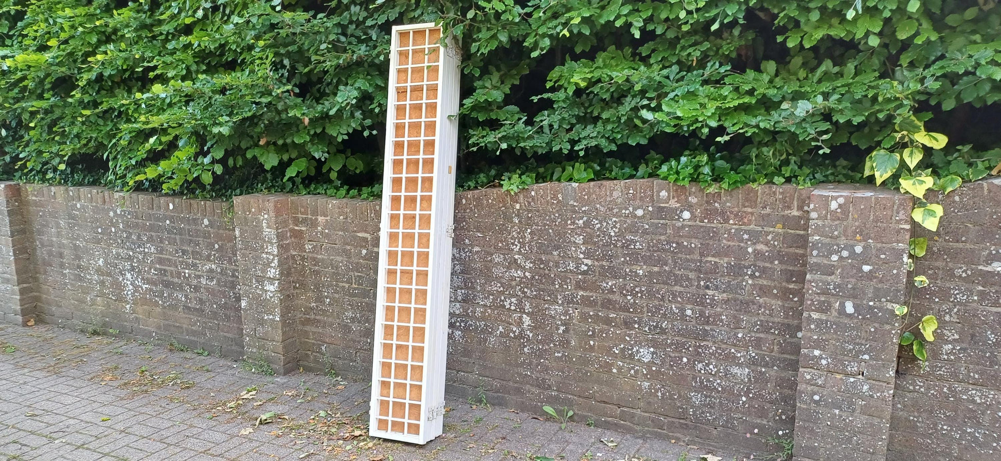 Vintage Mid Century Folding Room Divider Privacy Screen 5 Panel White Lattice Frame Shabby Chic Partition – Retro Folding FREE HAND Delivery