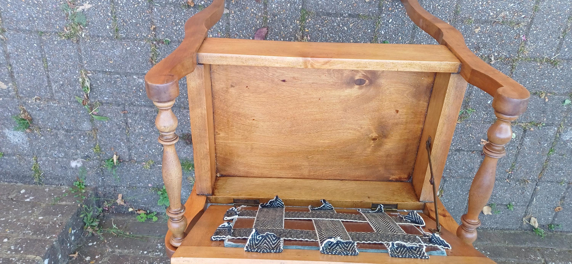 Vintage Mahogany Upholstered Piano Stool Dressing Table Stool Blue Suede Seat Storage Antique Hall Seat Hand Stripped Unique Vanity Seating
