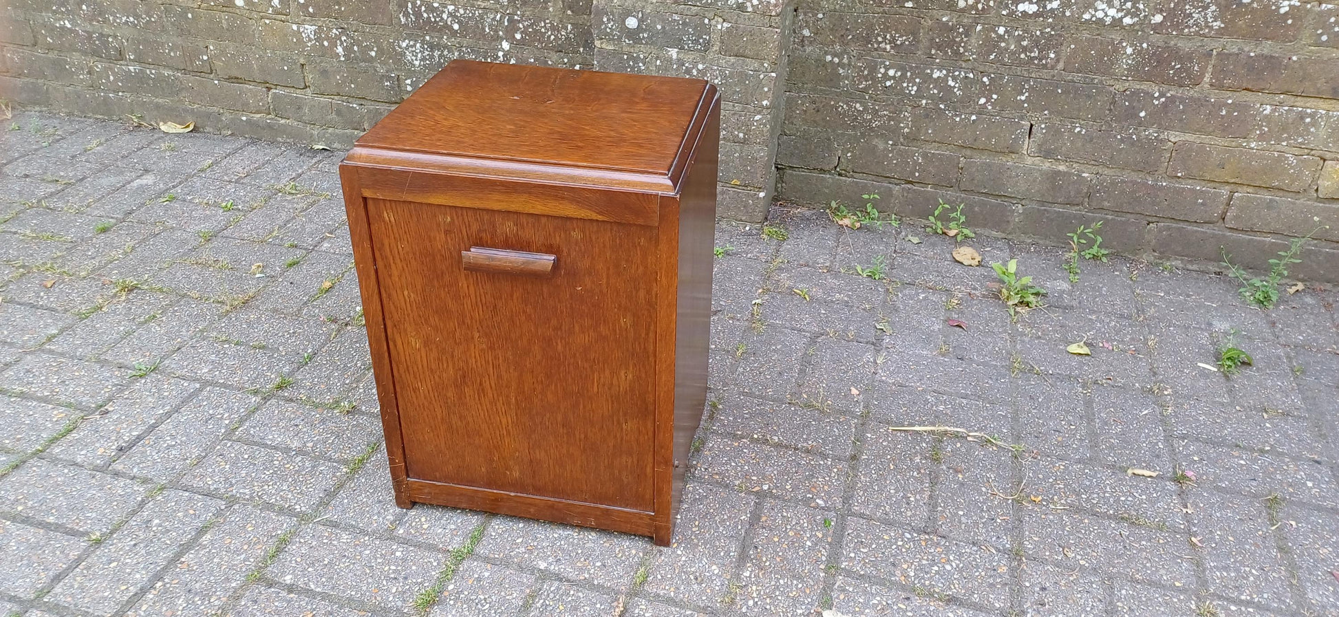 Vintage 50s Oak Effect Scuttle Bin with Original Metal Liner Wooden Coal Box Fireside Storage Vintage Kindling