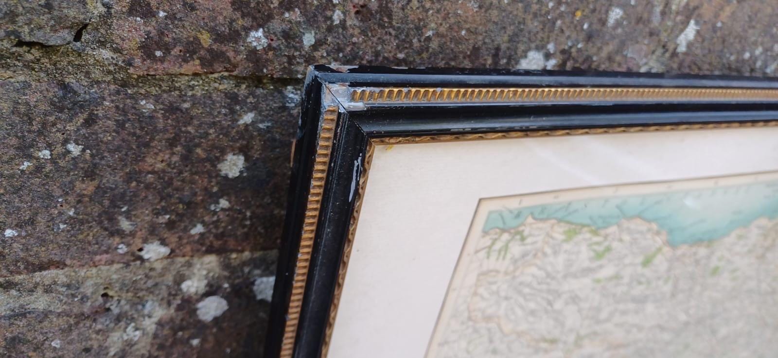 Antique Vintage Framed 1900s Map of South West England – Dorset Devon Lyme Bay – Original Antique Geographical Wall Art, UK Counties Map