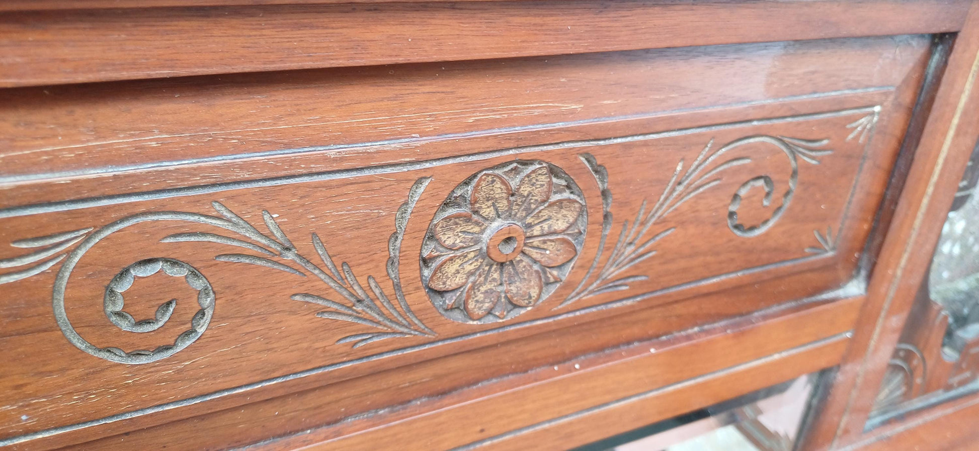 Antique Victorian Mahogany Wall Mirror 7 Mirrors Ornate Carved Pediment Vintage Display Hallway Mirror 19th Century Decor FREE HAND Delivery