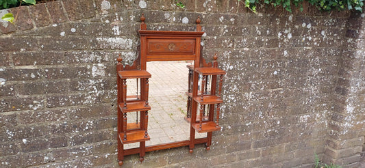 Antique Victorian Mahogany Wall Mirror 7 Mirrors Ornate Carved Pediment Vintage Display Hallway Mirror 19th Century Decor FREE HAND Delivery