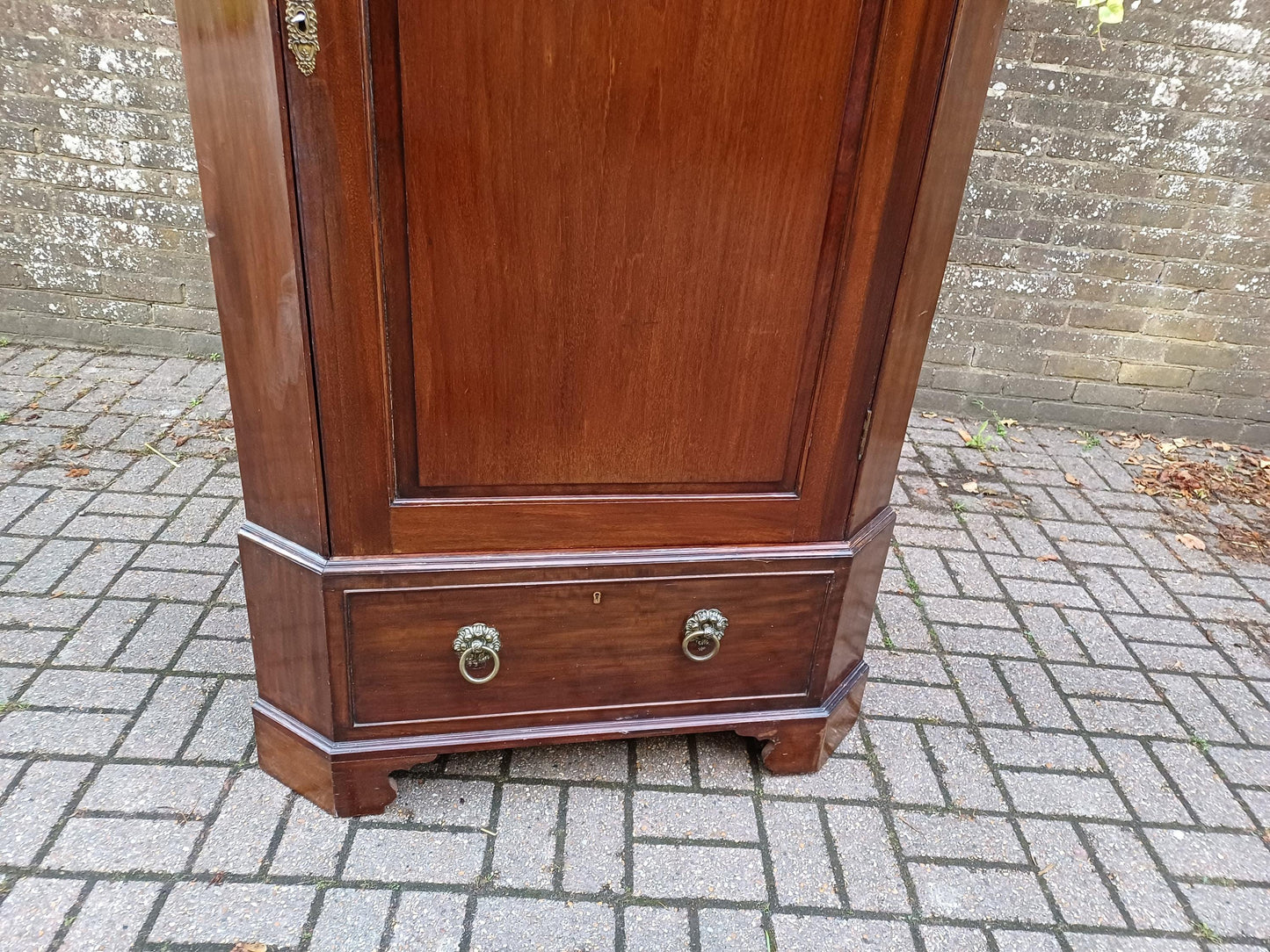 Antique Georgian Mahogany Corner Hall or Bedroom Wardrobe Tall Hanging Cupboard Entryway Coat Storage 19th Century FREE HAND Delivery