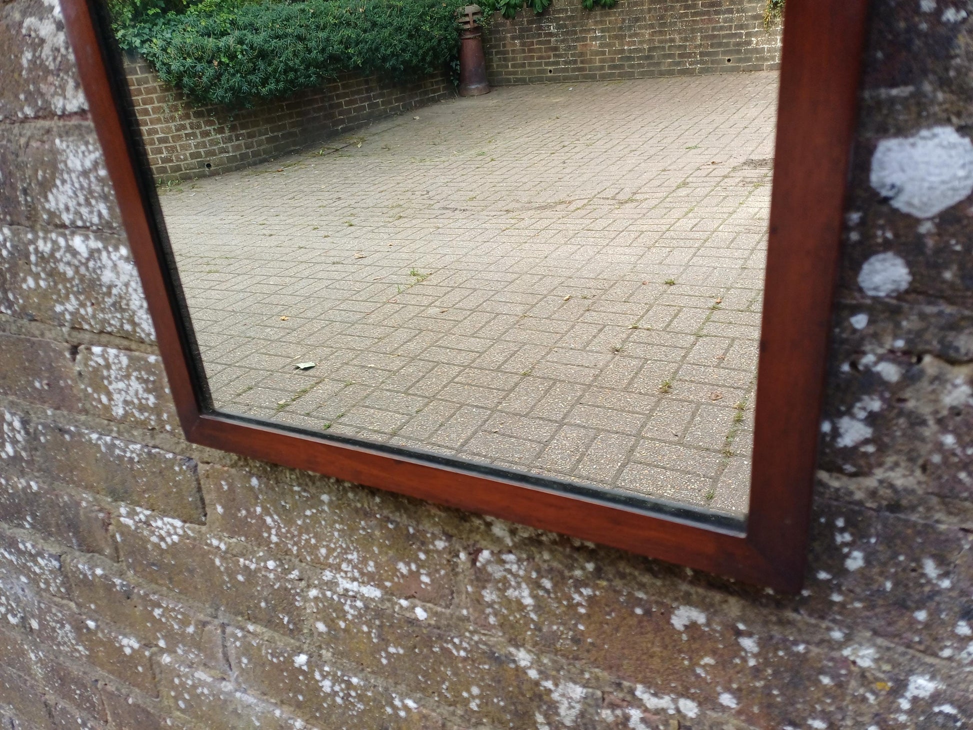 Vintage Antique Mahogany Rectangular Wall Mirror Ideal Bathroom, Hallway etc, Good Condition Glass