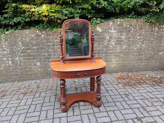Antique Victorian Mahogany Duchess 19th Century Dressing Table with Drawer & Swivel Mirror Vintage Carved Turned Supports FREE HAND Delivery
