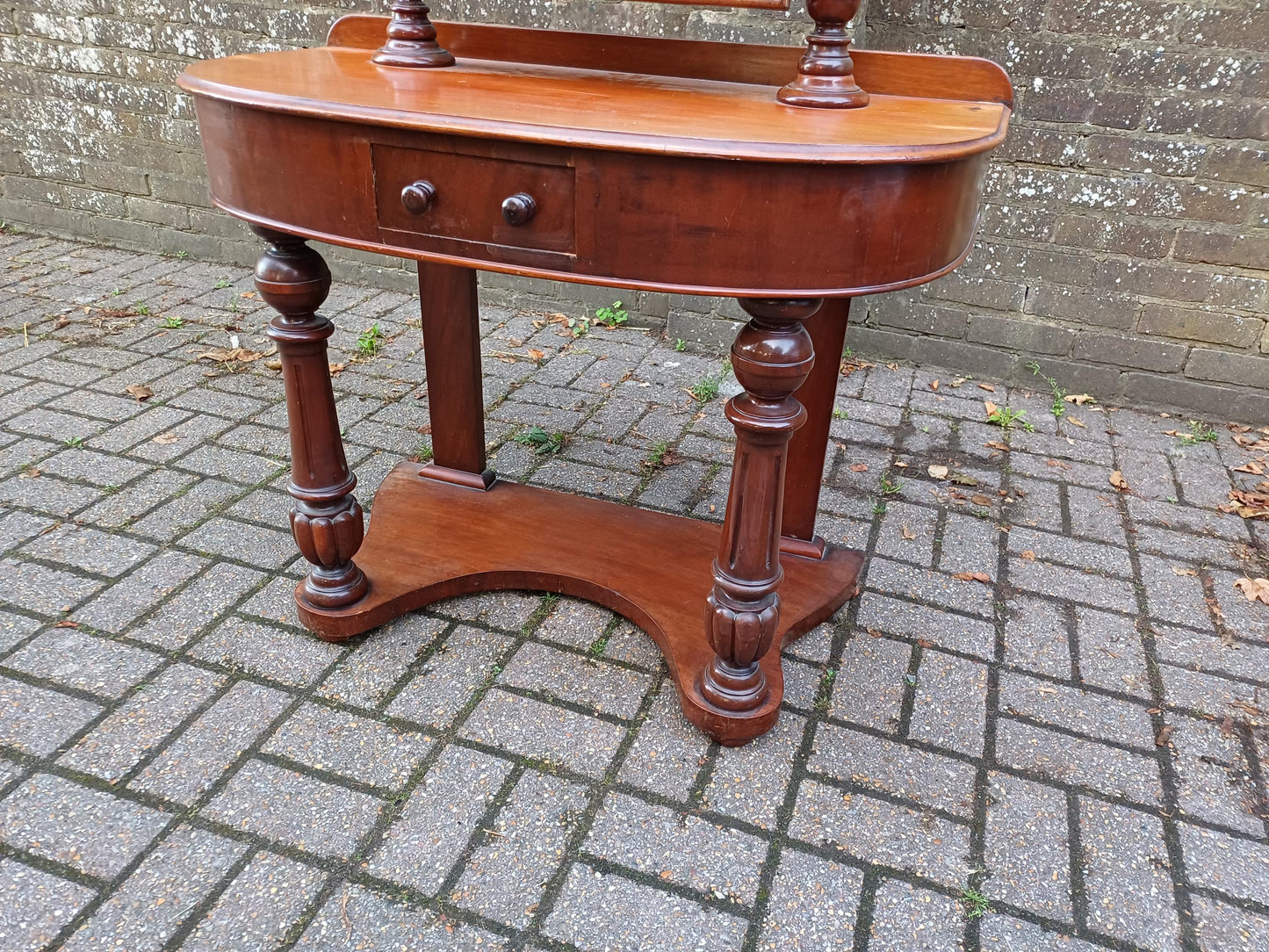 Antique Victorian Mahogany Duchess 19th Century Dressing Table with Drawer & Swivel Mirror Vintage Carved Turned Supports FREE HAND Delivery