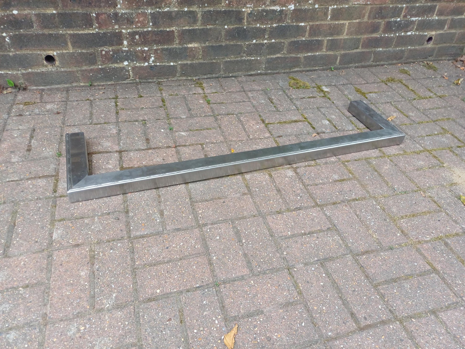 Large Vintage Polished Chrome Art Deco Fireplace Fender with Etched Detailing Traditional Hearth Guard Fire Surround