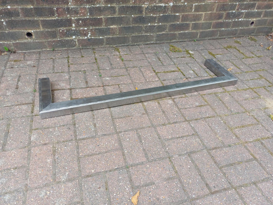 Large Vintage Polished Chrome Art Deco Fireplace Fender with Etched Detailing Traditional Hearth Guard Fire Surround