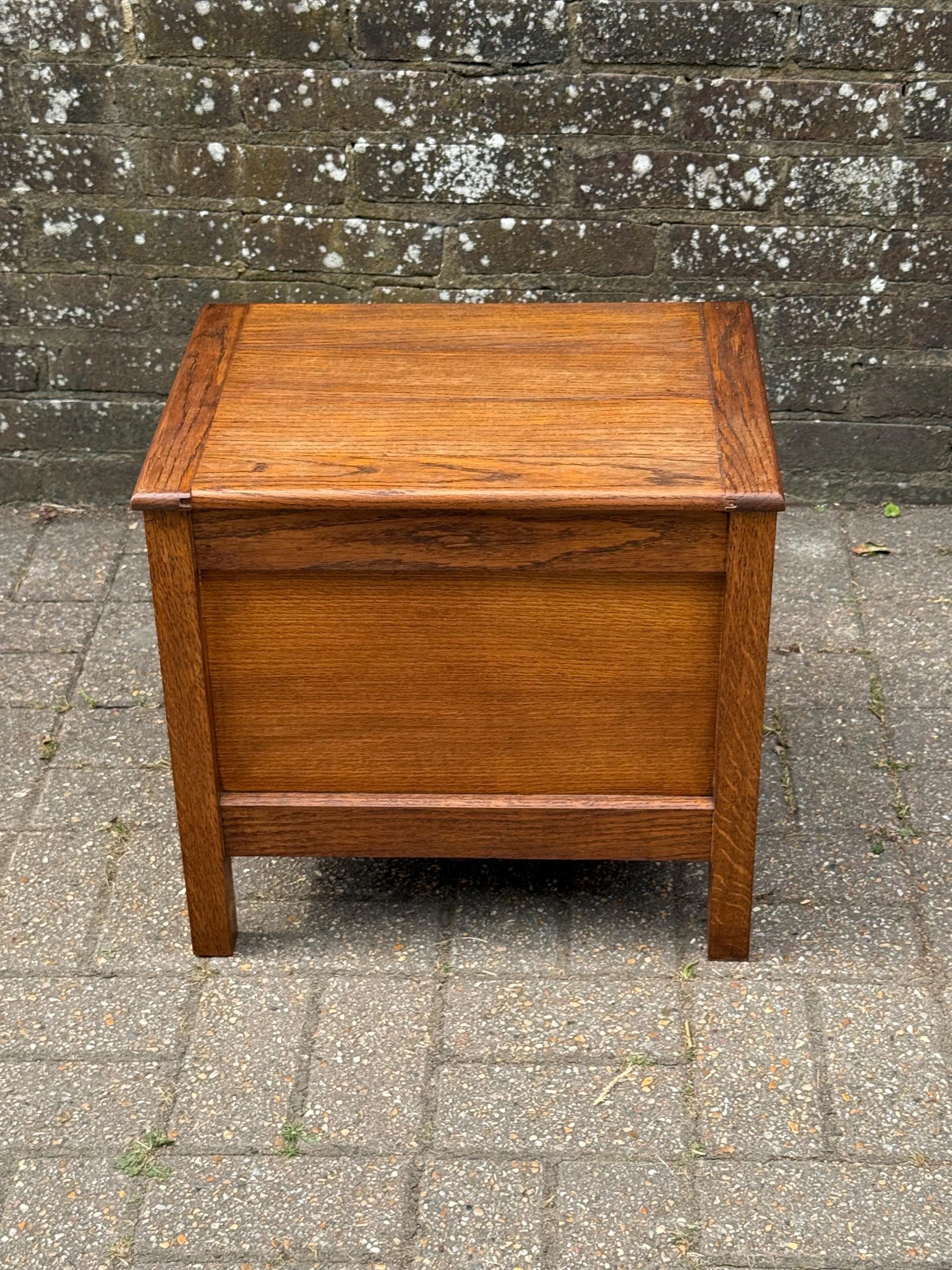 Vintage 1940s Oak Wooden Storage Box – Signed & Dated 1947 - early mid century design, lovely simple lines, toy box, vintage storage box