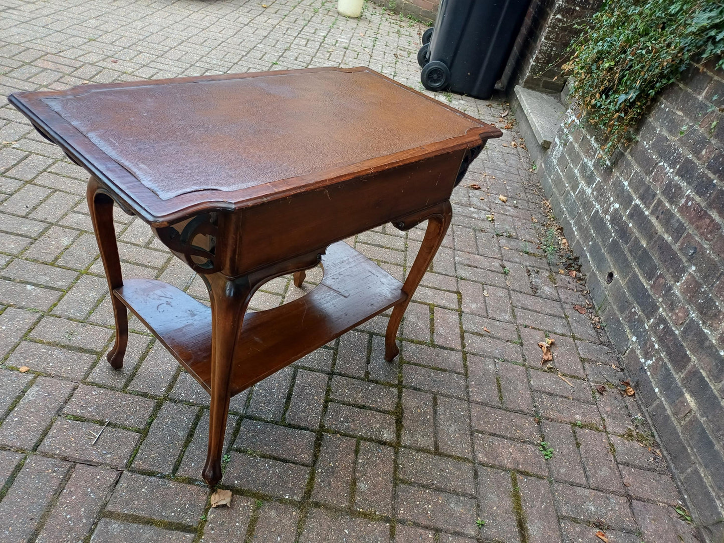 Antique French Louis XV Style Oak Writing Table Dressing Table Side Table Elegant Hall Console or Desk c.1910 FREE HAND Delivery
