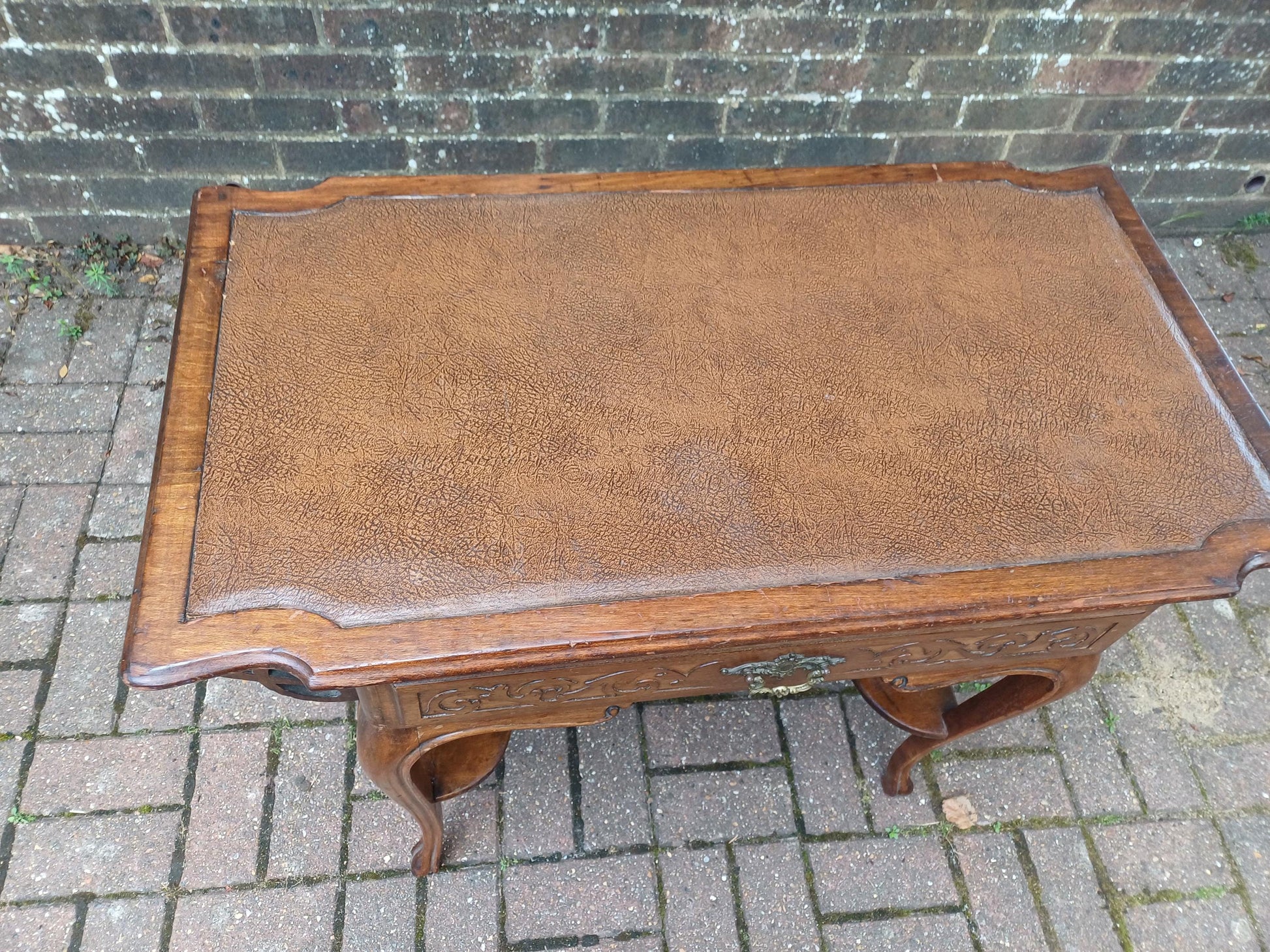 Antique French Louis XV Style Oak Writing Table Dressing Table Side Table Elegant Hall Console or Desk c.1910 FREE HAND Delivery
