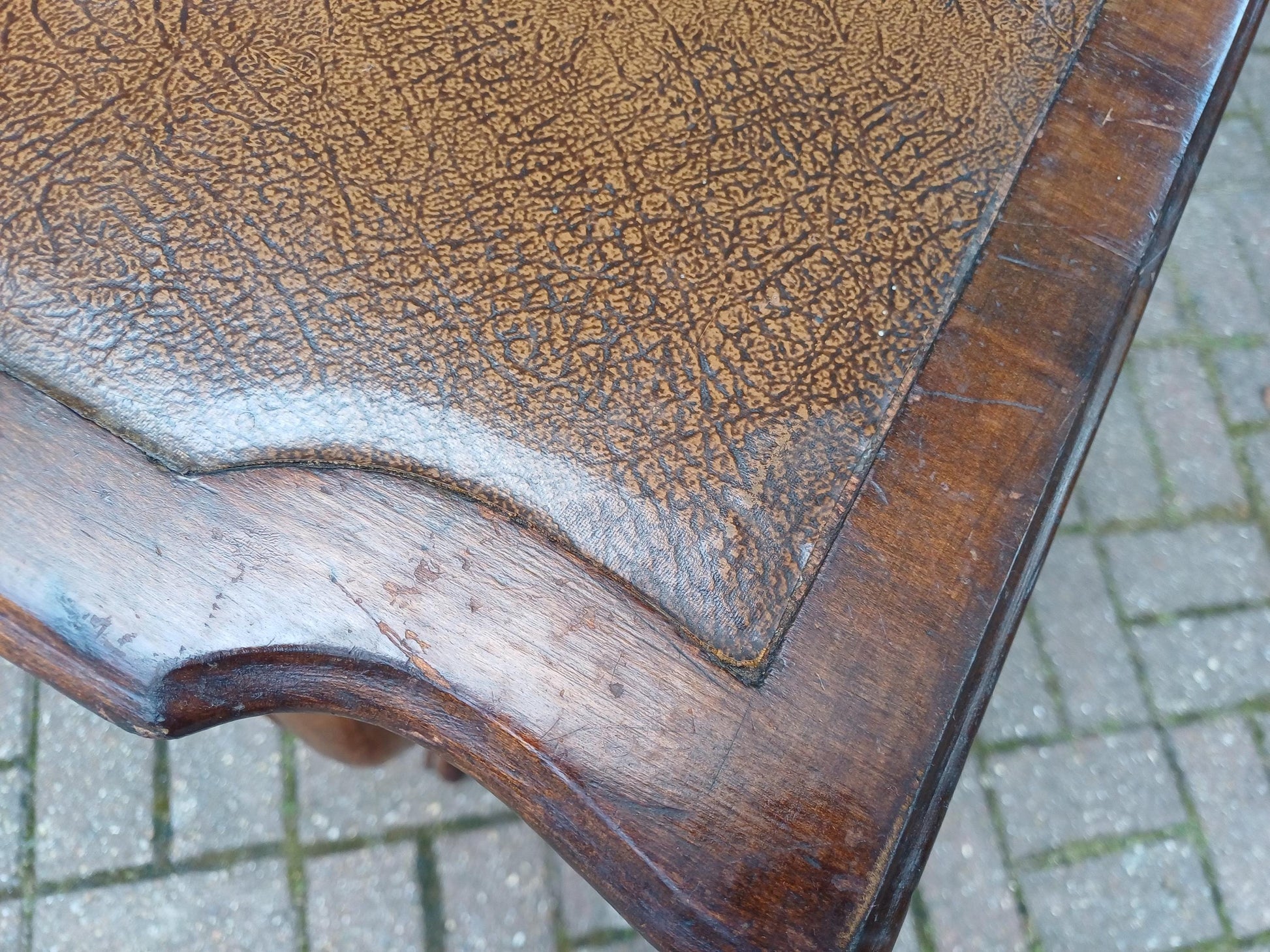 Antique French Louis XV Style Oak Writing Table Dressing Table Side Table Elegant Hall Console or Desk c.1910 FREE HAND Delivery