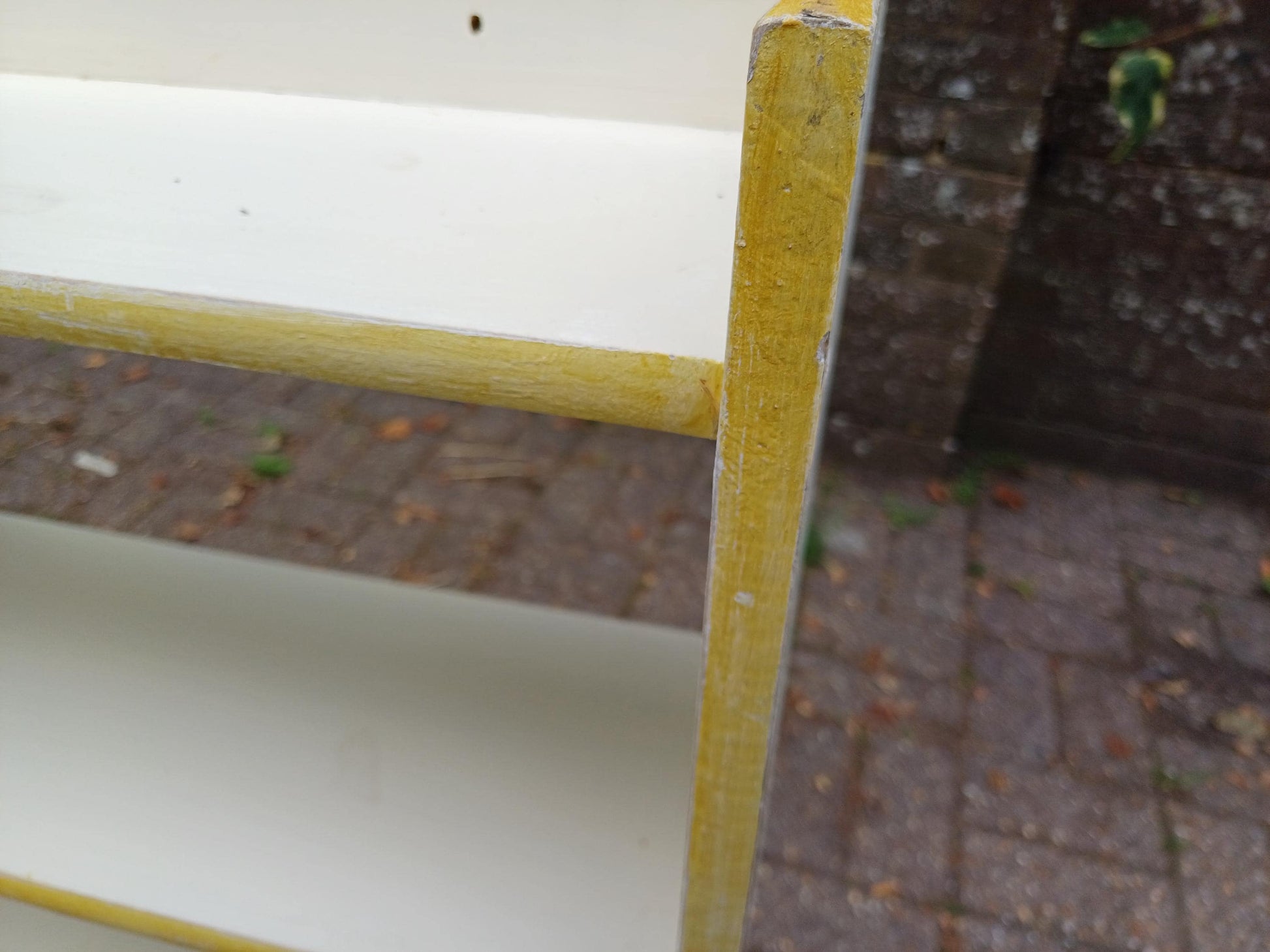 Vintage Handmade Wooden Bookshelf Distressed Gold Trim Bookcase Small Freestanding Storage Unit Distressed Shabby Chic Wall Shelf