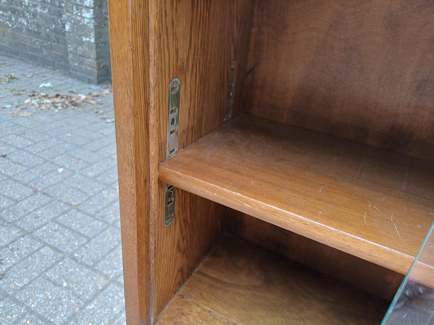 Vintage Minty Oxford 4-Section Stacking Barrister Bookcase Solid Oak Library Cabinet with Sliding Glass Doors, Retro FREE HAND Delivery