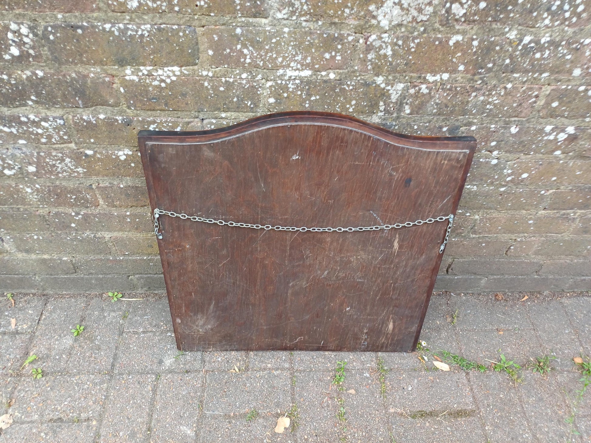 Vintage Bevelled Wall Mirror with Curved Top Mahogany Frame Quality Early 20th Century Classic Hallway Bedroom Living Room Decor