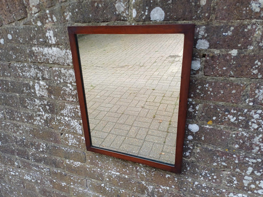 Vintage Antique Mahogany Rectangular Wall Mirror Ideal Bathroom, Hallway etc, Good Condition Glass