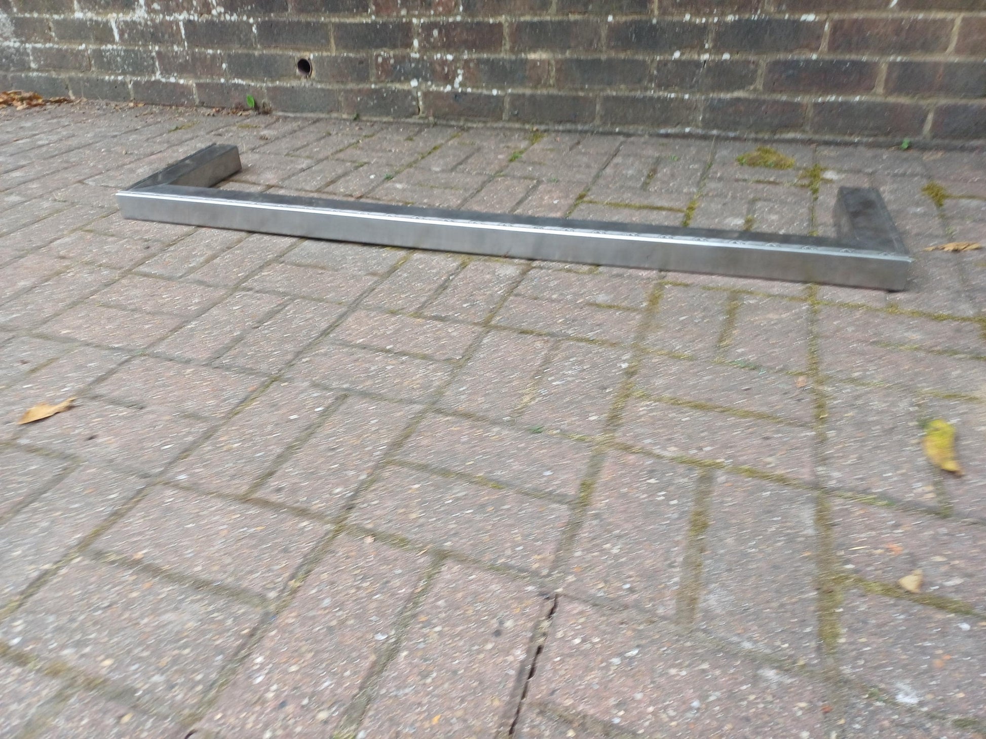 Large Vintage Polished Chrome Art Deco Fireplace Fender with Etched Detailing Traditional Hearth Guard Fire Surround