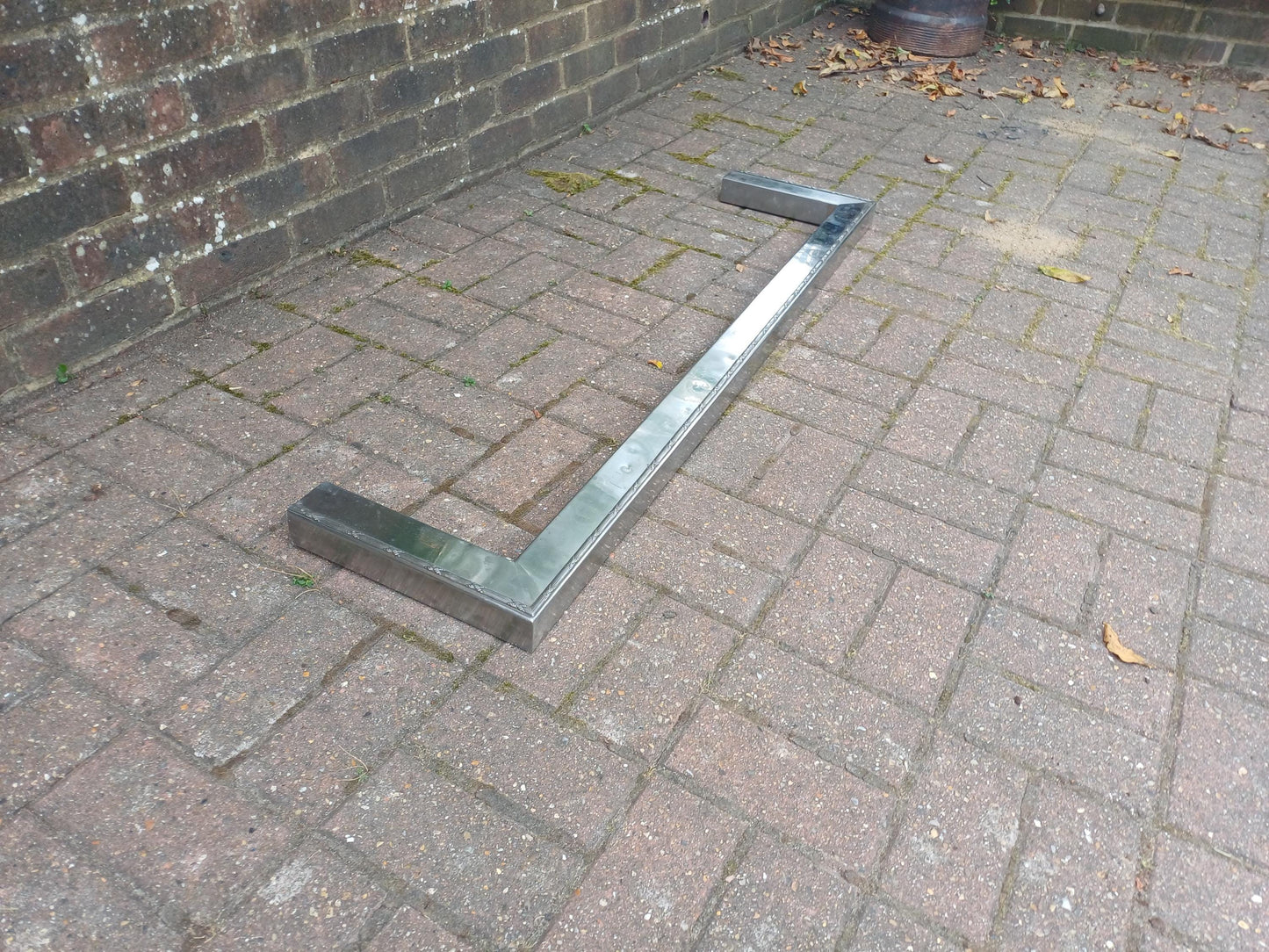Large Vintage Polished Chrome Art Deco Fireplace Fender with Etched Detailing Traditional Hearth Guard Fire Surround