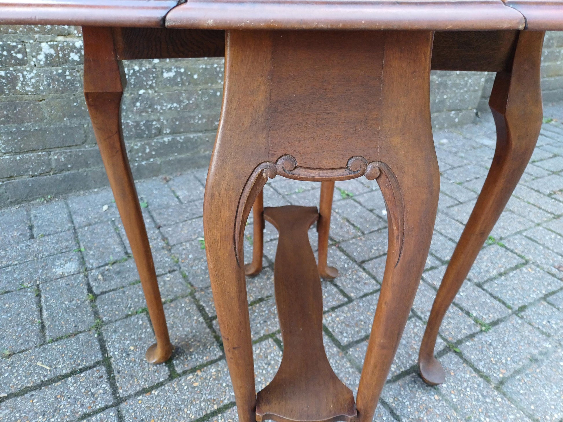 Vintage Mahogany Sutherland Table c1900 Drop Leaf Cabriole Legs Oak Mechanism Space Saver Antique Export Piece Johannesburg